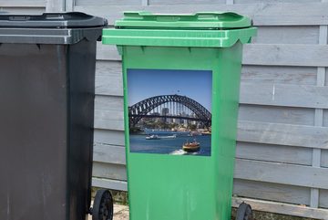 MuchoWow Wandsticker Boote unter der Sydney Harbour Bridge in Australien (1 St), Mülleimer-aufkleber, Mülltonne, Sticker, Container, Abfalbehälter