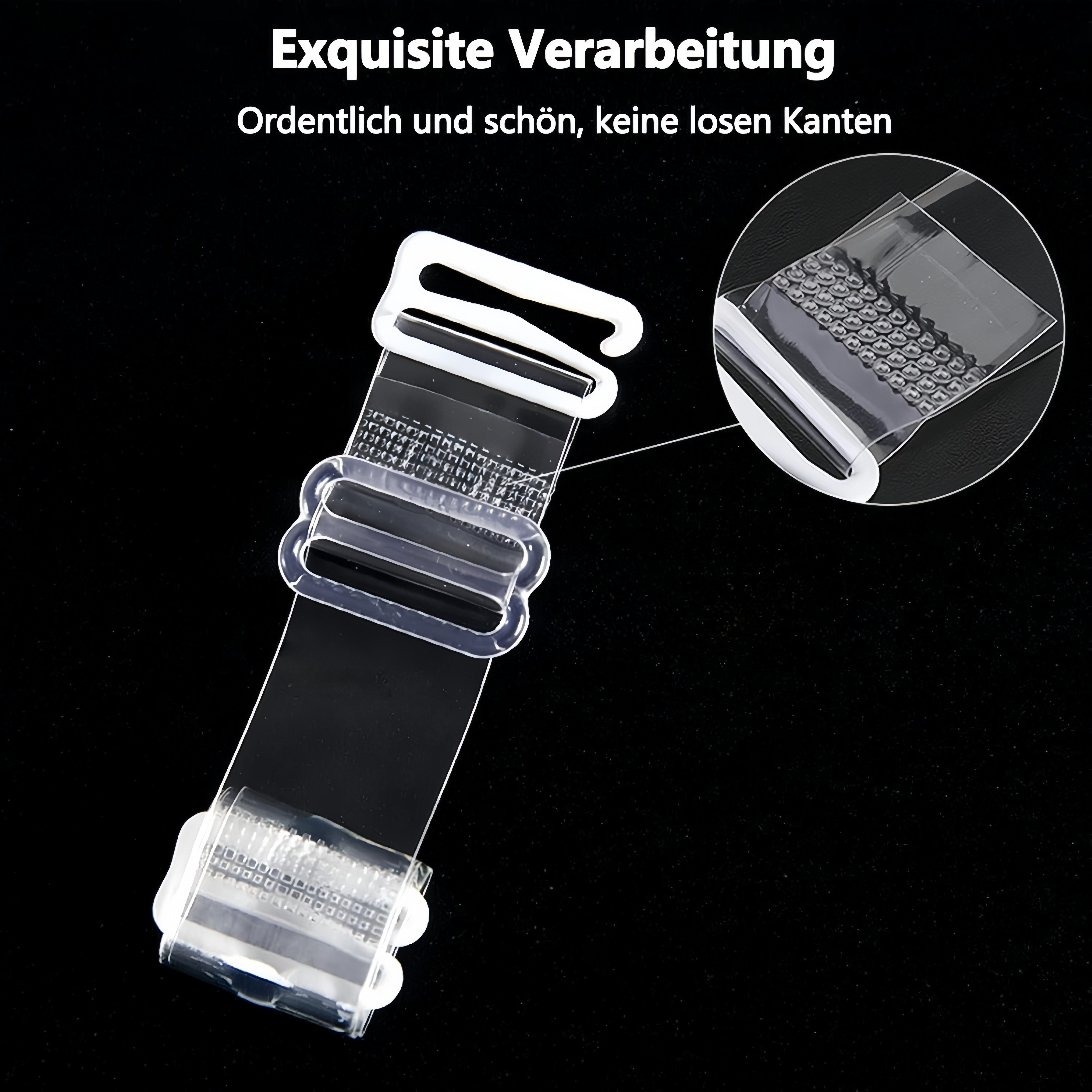 FOUORTUNATE-BEE BH-Träger 3 Paar transparente BH-Träger, weich & unsichtbar für den Sommer (3 Paar), Weiche Ersatz-BH-Träger, transparent, 3 Paar – Bild 2 von 5
