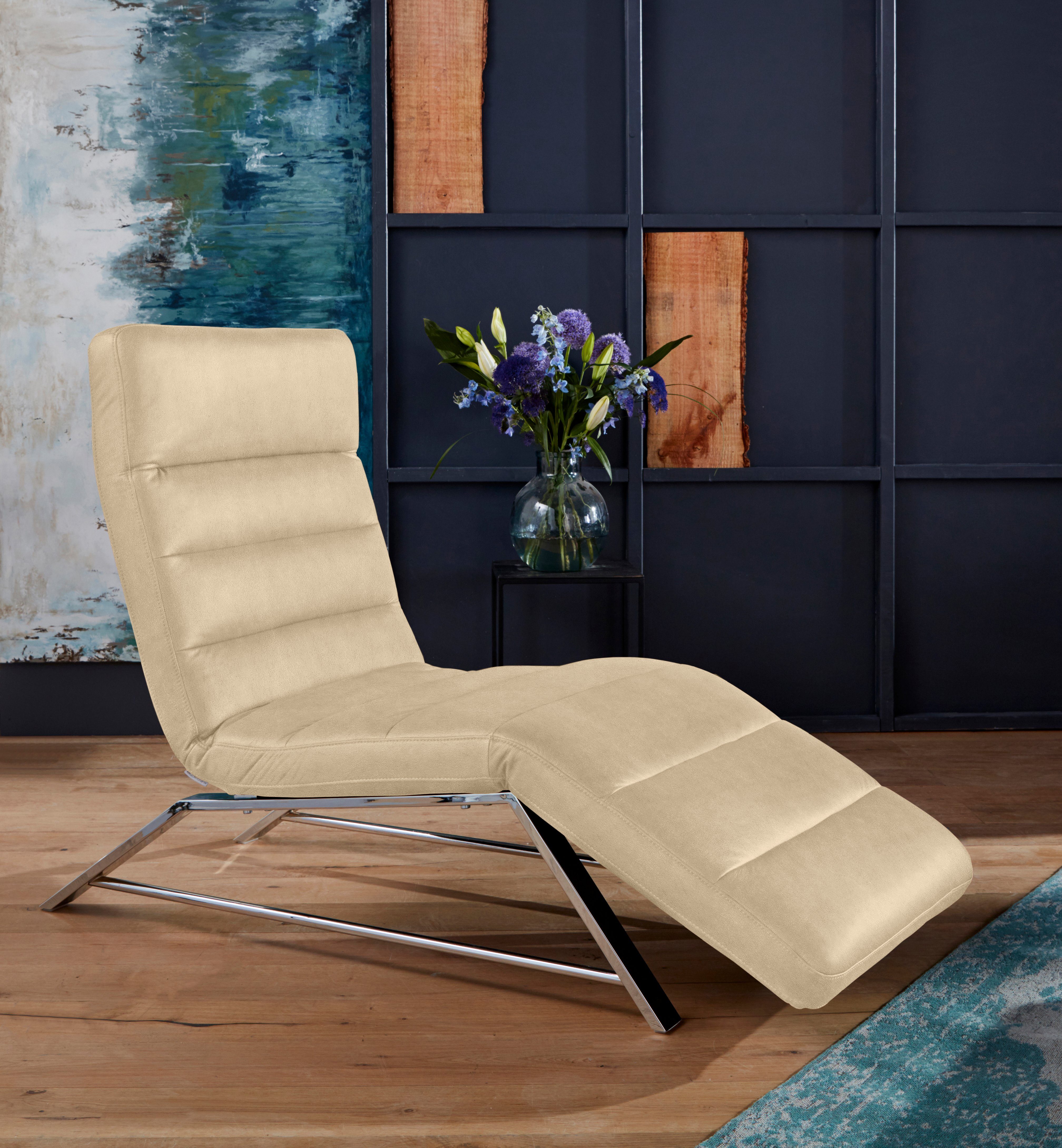 W.SCHILLIG Relaxliege daily dreams bequem und elegant, B/T 75/170cm, Funktionsliege wahlweise mit Motor, Gestell Chrom, Breite 75 cm