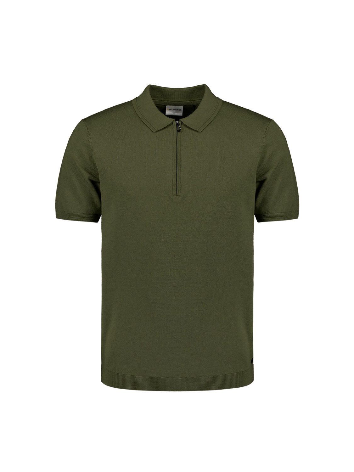 Poloshirt Pullover Short Sleeve Polo Zip Solid