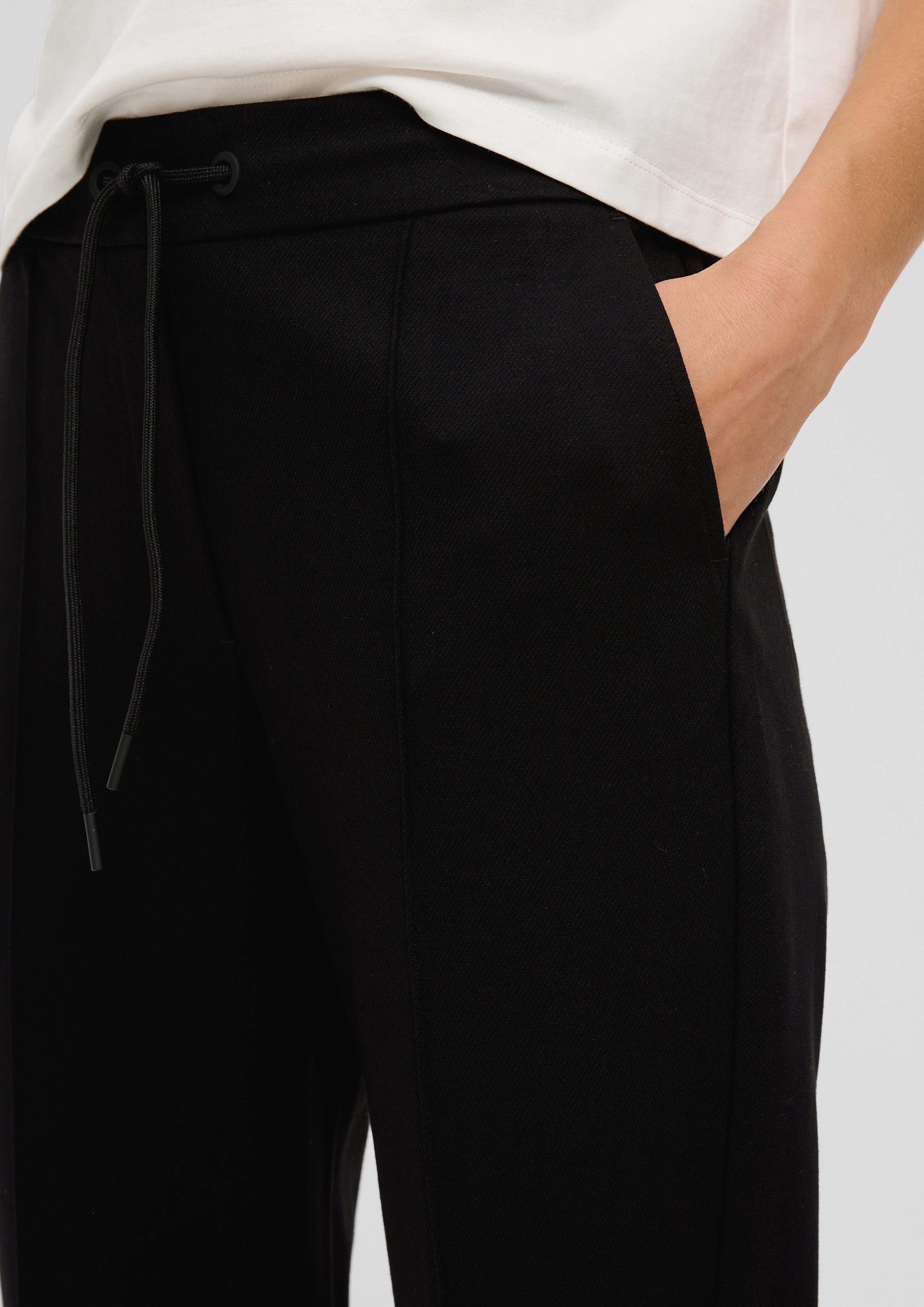 s.Oliver 7/8-Hose Interlock-Jogpant in Twilloptik Ziernaht günstig online kaufen