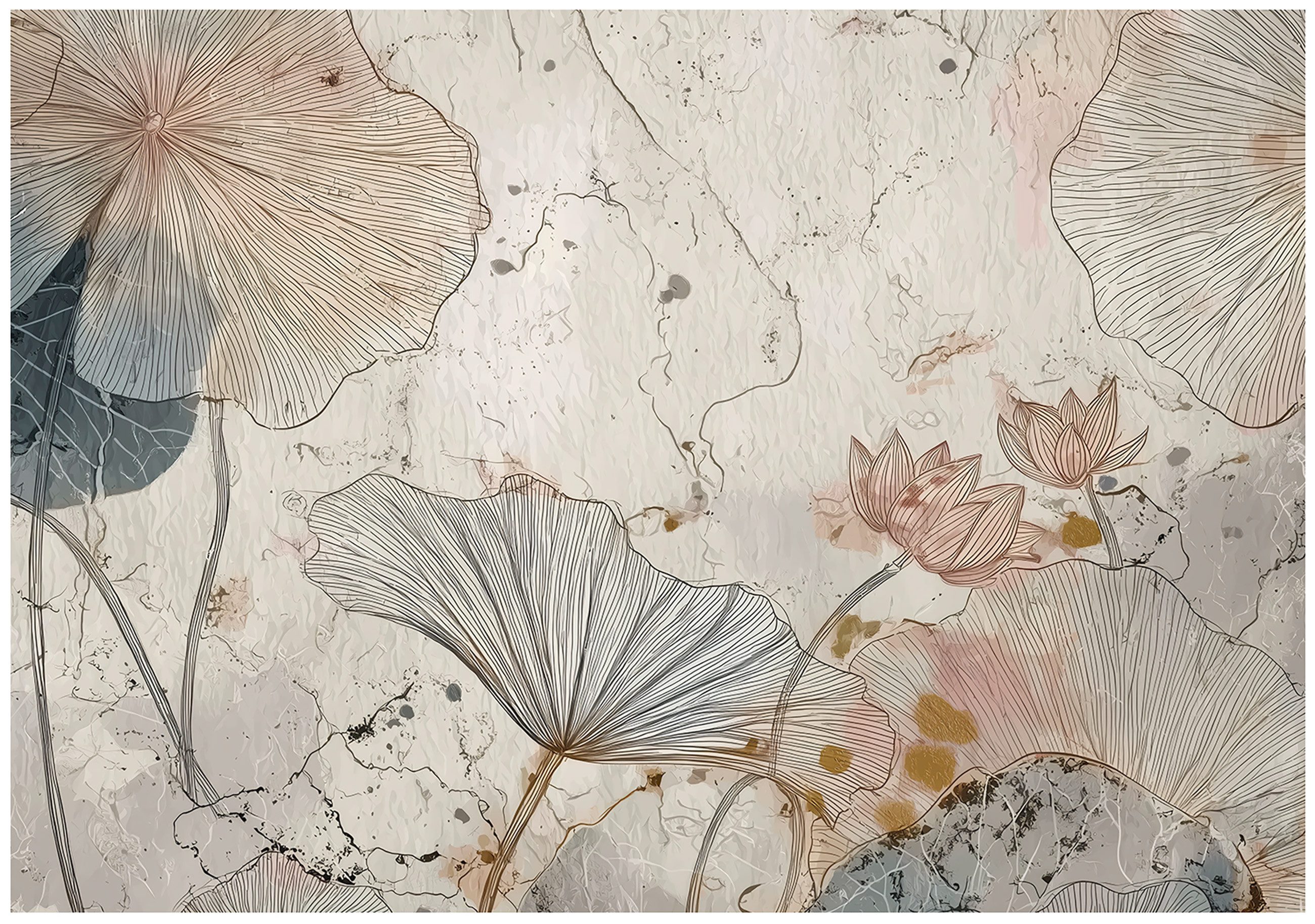 Wallarena Fototapete Blumen Beton Natur Vlies Tapete Wohnzimmer Schlafzimme günstig online kaufen