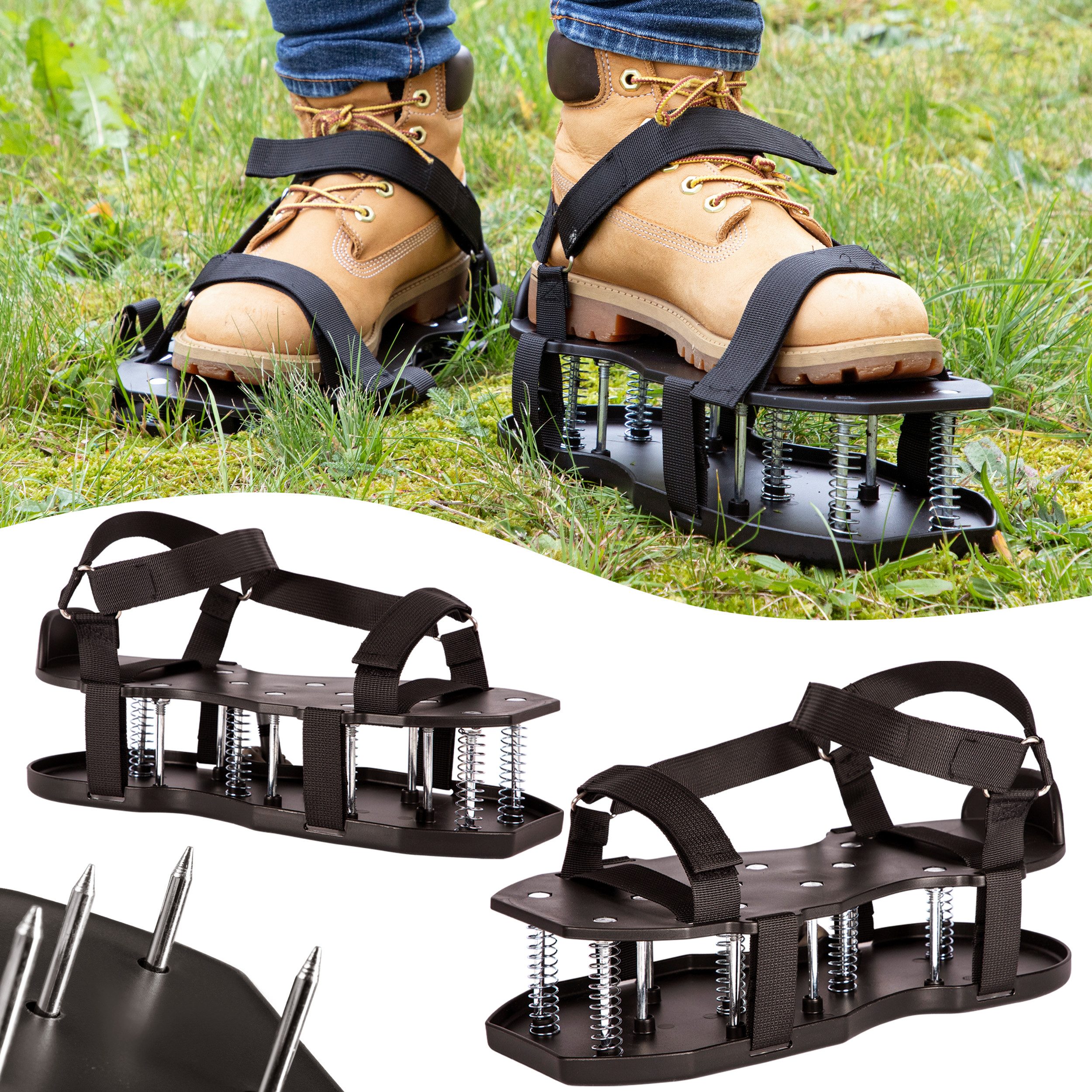 ONVAYA Vertikutierer Rasenlüfter-Schuhe ǀ Doppelsohle mit Federn ǀ Nagelsch günstig online kaufen