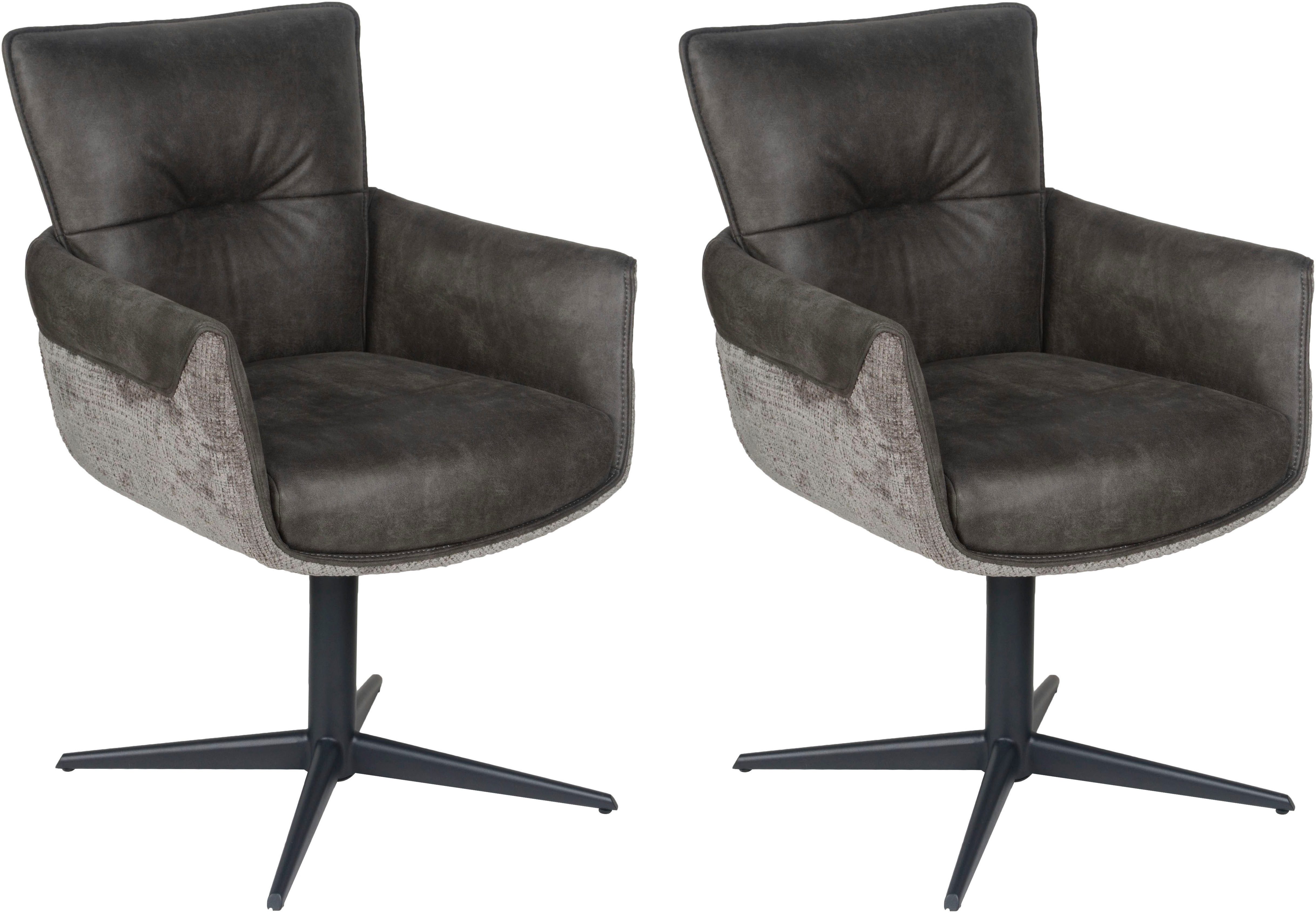 Home affaire Esszimmerstuhl Milano (Set, 2 St), Drehstuhl Milano grey