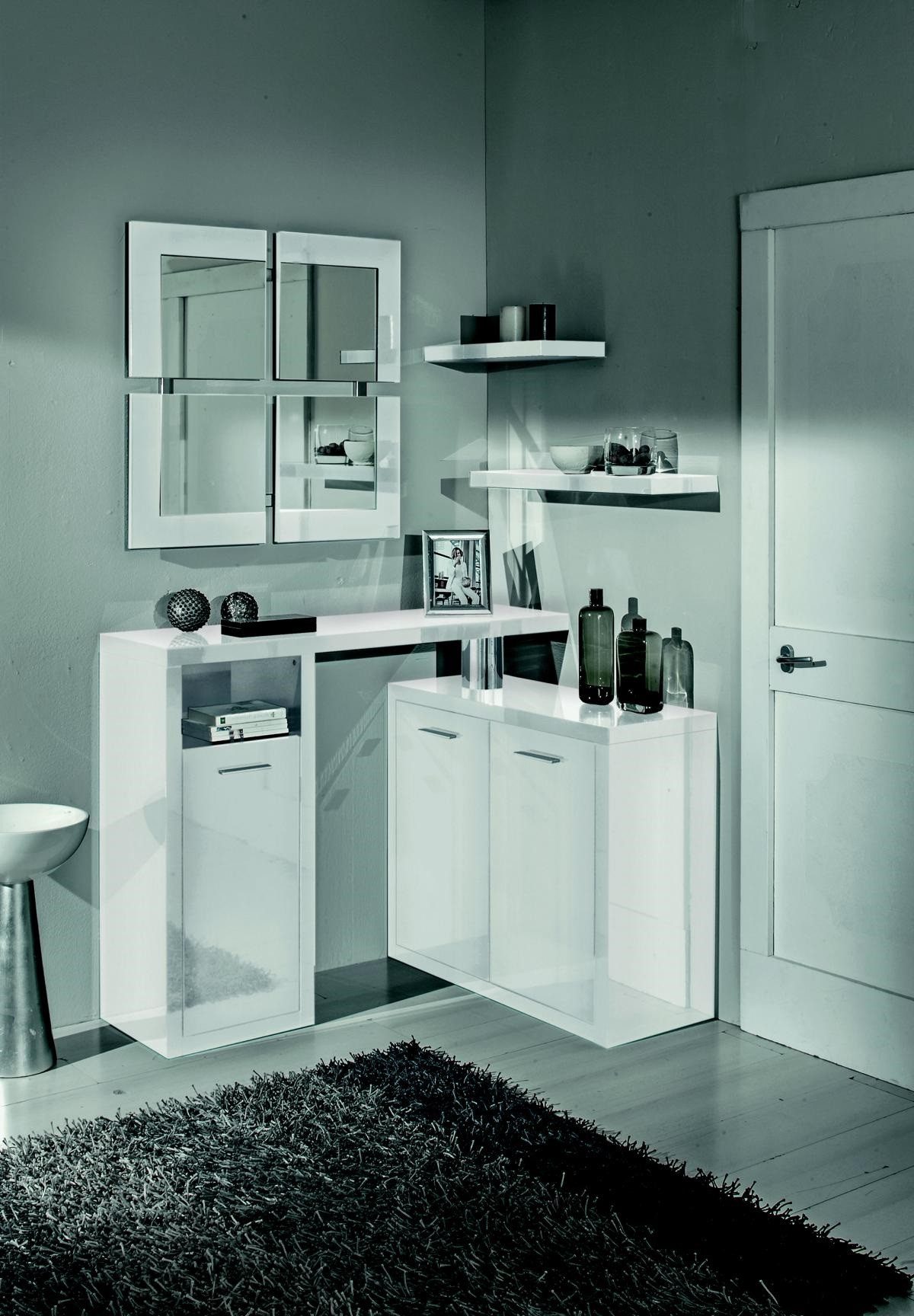 Xlmoebel Konsolentisch Flur Garderobe Konsole Tisch Eingang Konsolen Tische Wand Hochglanz (1-St., Konsolentisch), Hergestellt in Europa