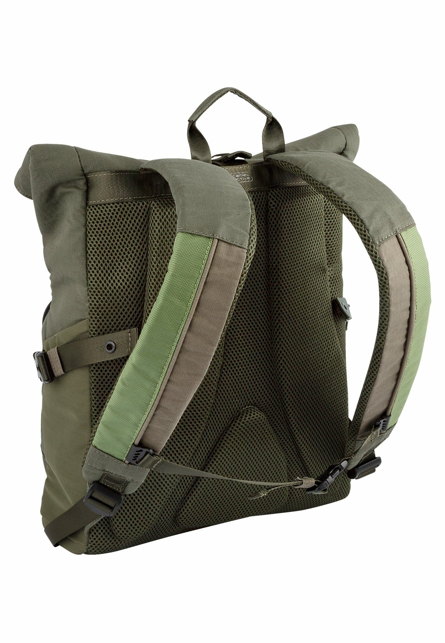 camel active Freizeitrucksack Rucksack aus Baumwolle in modernem Look, Markenlabel