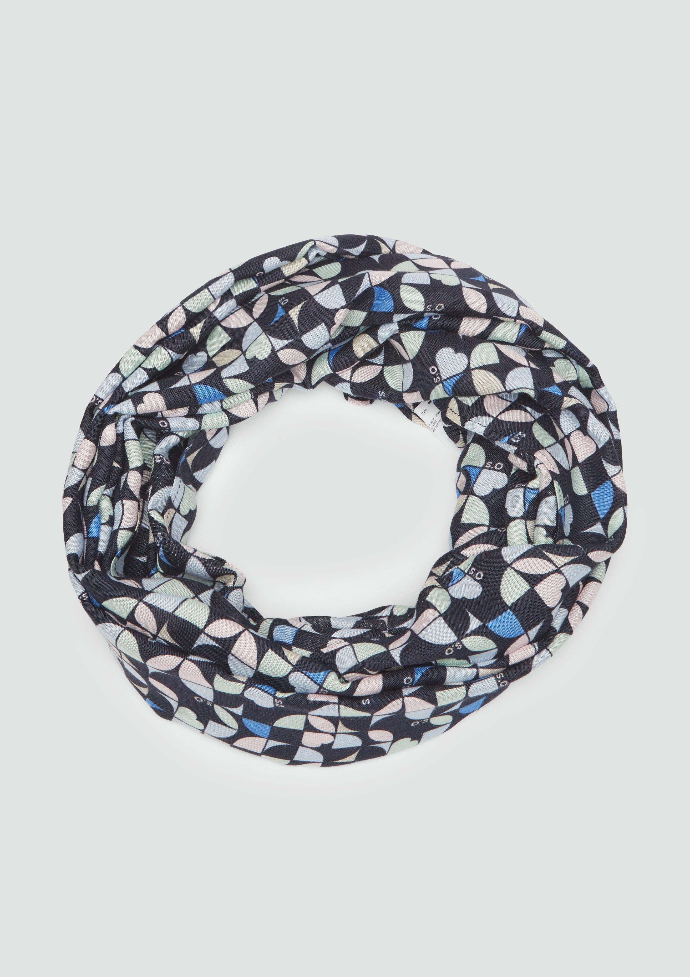 Halstuch Lässiger Loop Schal aus Viskose mit All-over-Print