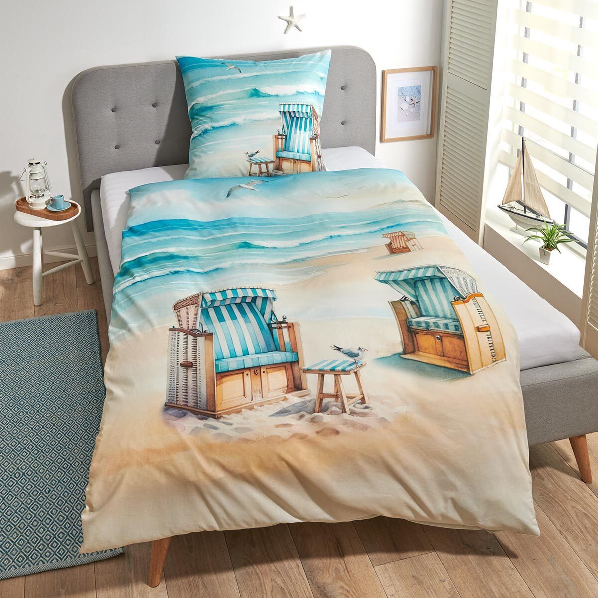 TRAUMSCHLAF Bettwäsche Strandkörbe, Renforce, 2 teilig