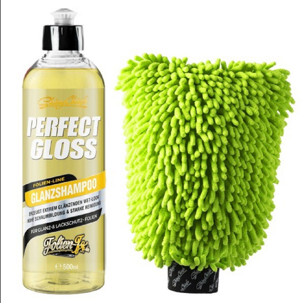 ShinyChiefs PERFECT WASH - GLANZSHAMPOO 500ml + WASH WORMY GREEN SET Auto-Reinigungsmittel (2-St) | Autopflege