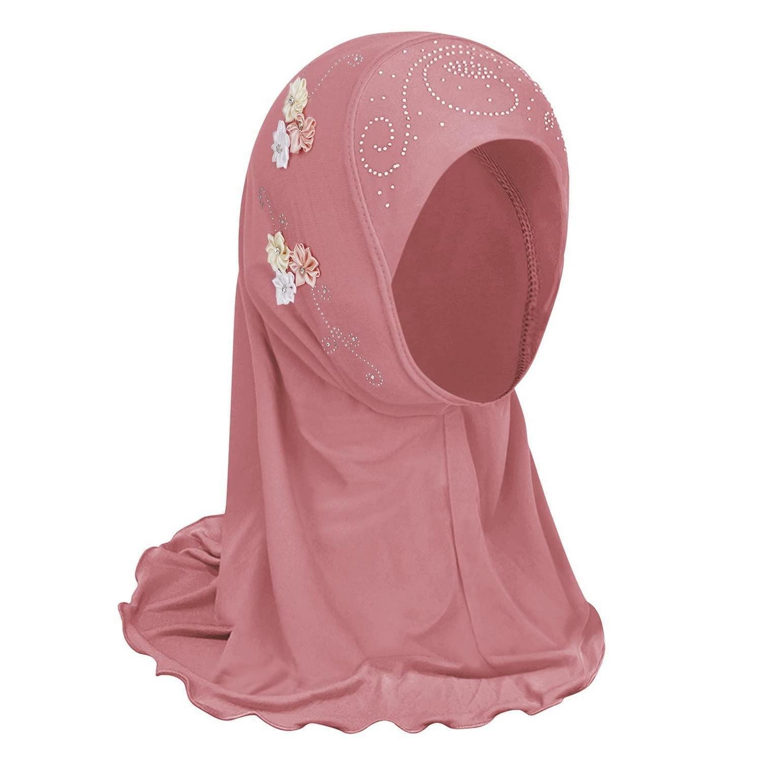 LuxusKollektion Kopftuch Mädchen Kopftuch Rosa Blumen, (1-St)
