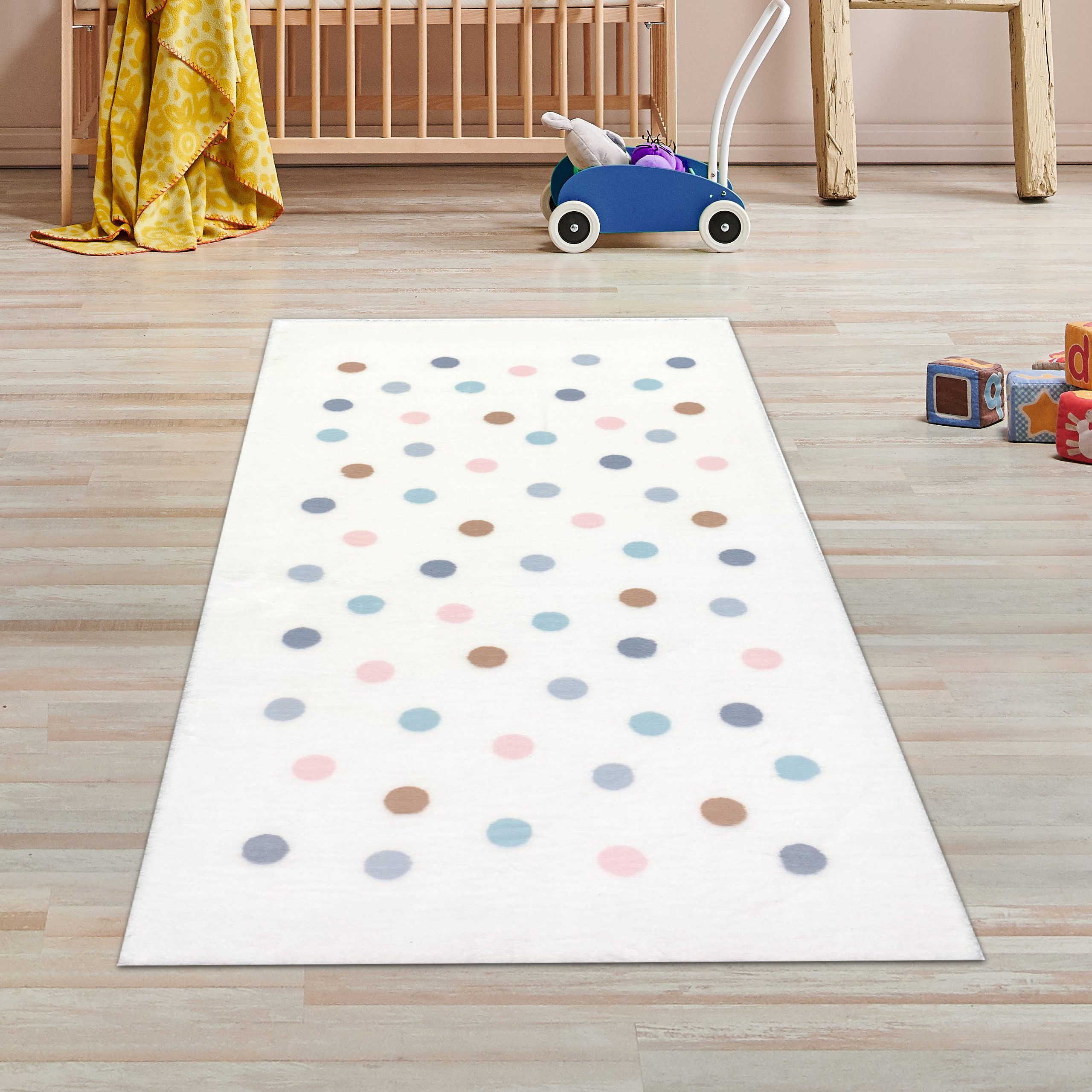 TeppichHome24 Teppich Weicher Kinder-Teppich mit Punkten günstig online kaufen