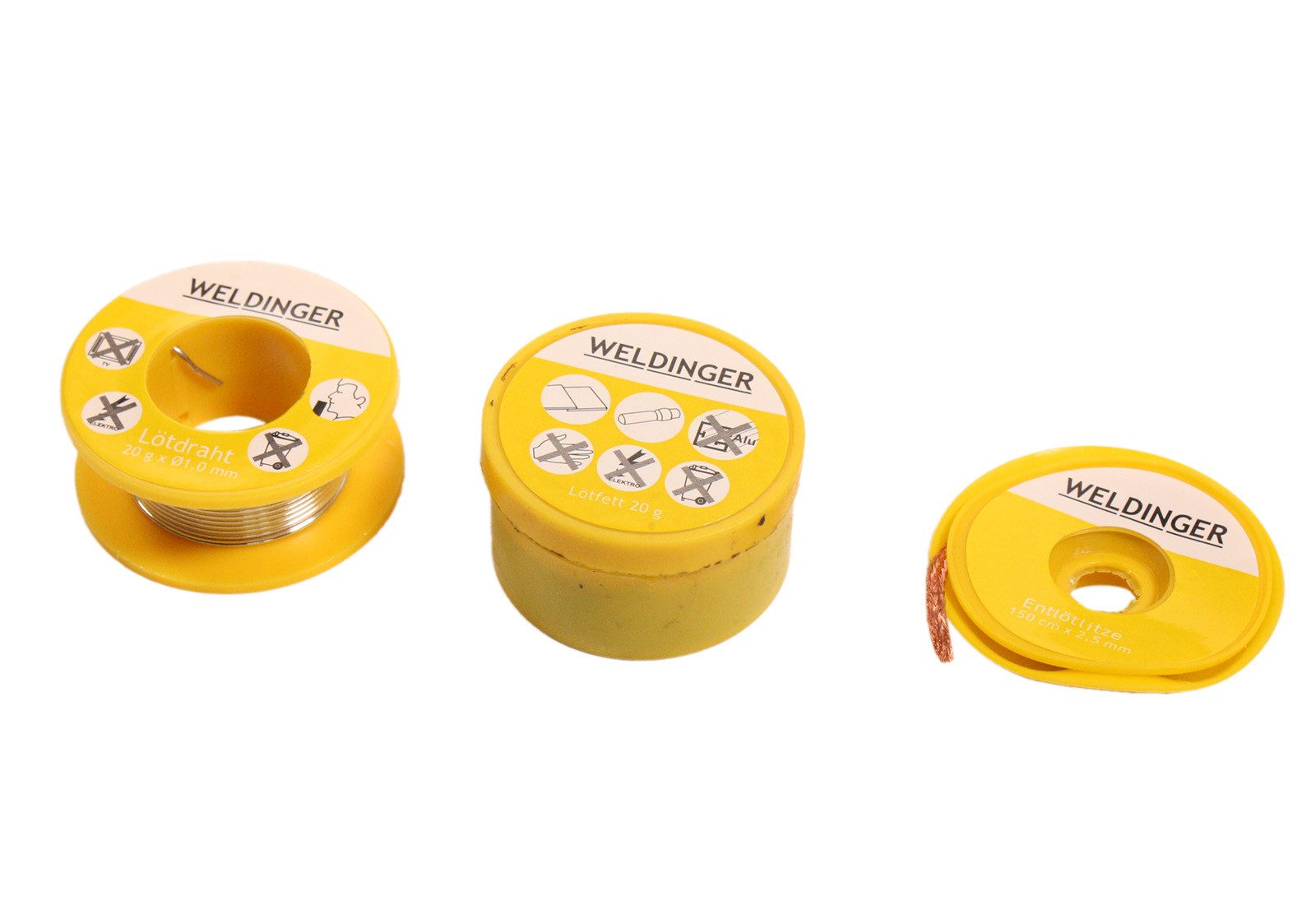 WELDINGER Lötkolben Profi Lötkolbenset 25 W und 80 W + Lot im Koffer Elektrolötkolben, max. 530 °C, elektrisch, Set, 6-tlg., Set mit Koffer – Bild 5 von 5