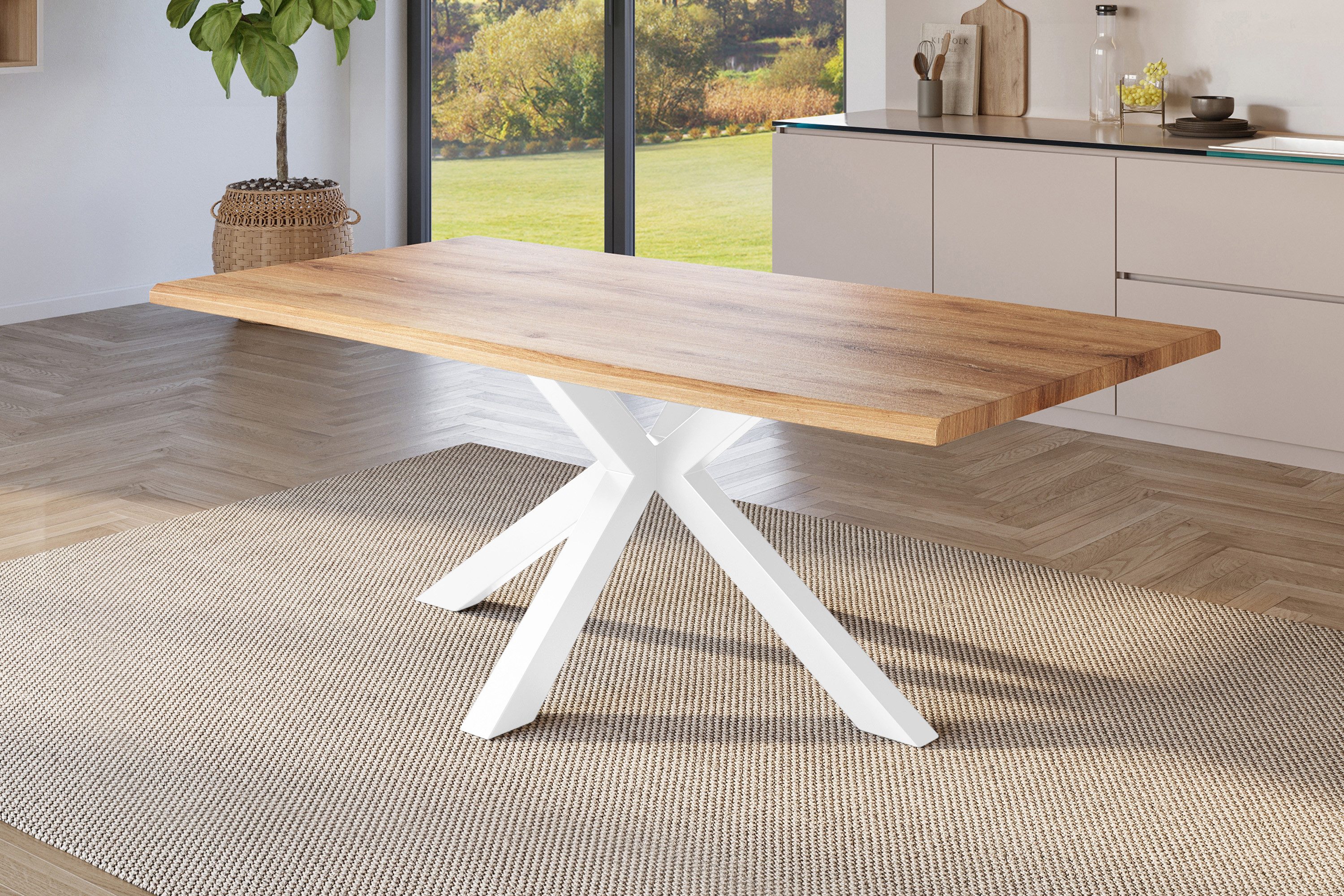 SAM® Esstisch Juliane, Holz Wildeiche-Optik, verschiedene Metallgestelle, B günstig online kaufen