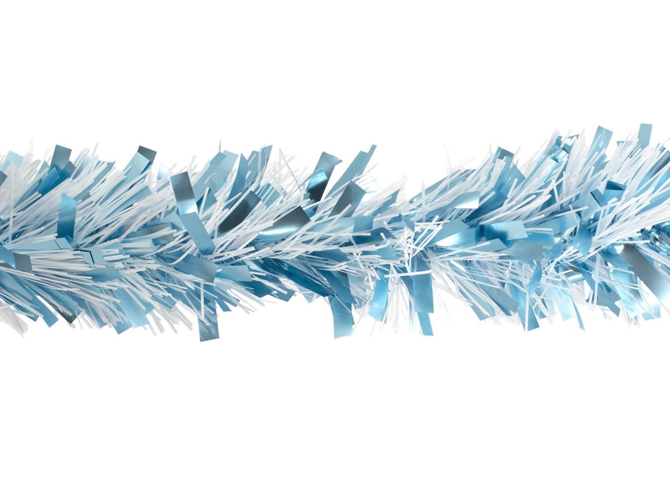 Creativery Girlanden, Weihnachtsgirlande Lametta 8cm x 2m hellblau / weiß