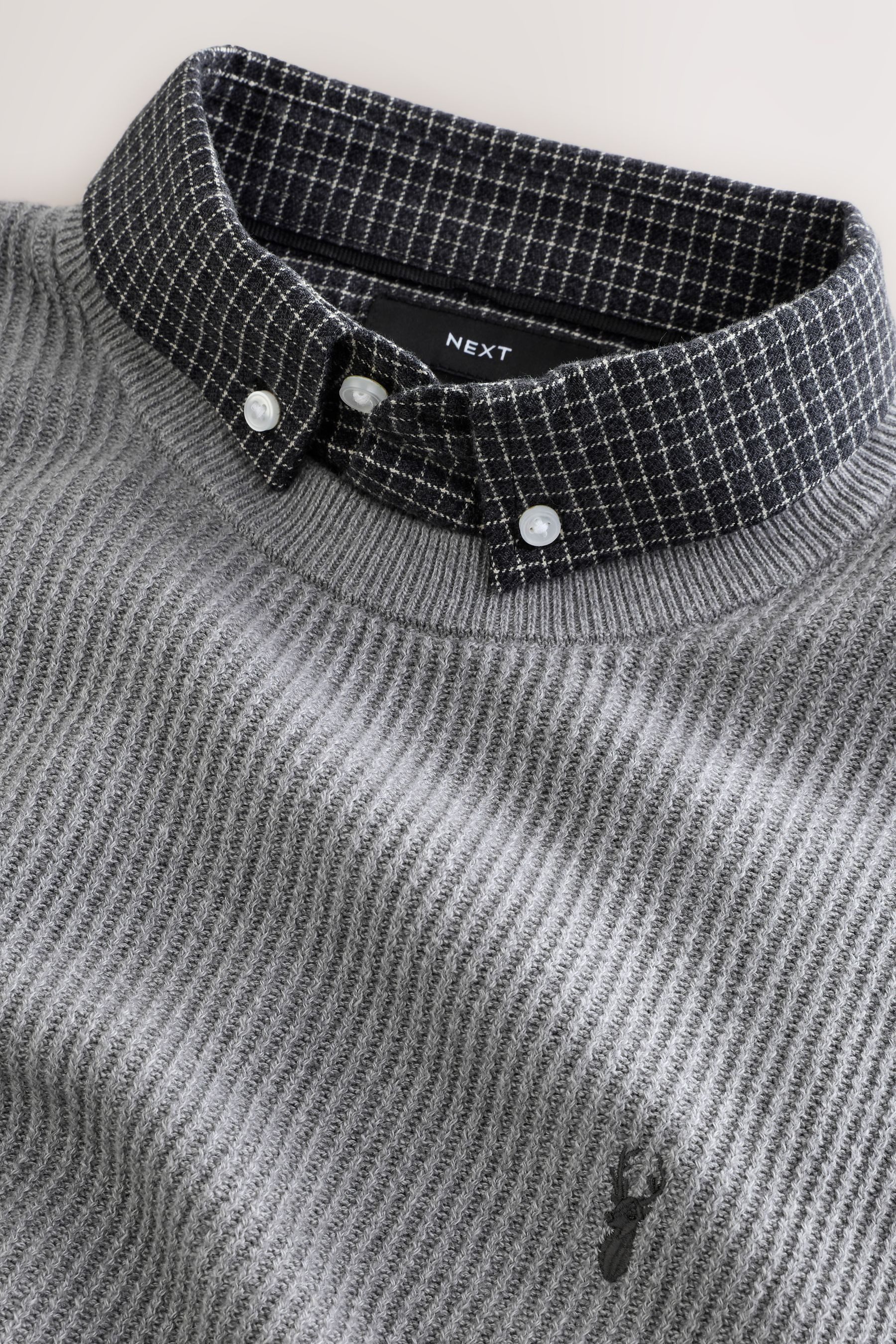 Next 2-in-1-Pullover Regular Fit Pullover mit eingenähtem Kragen (1-tlg) günstig online kaufen