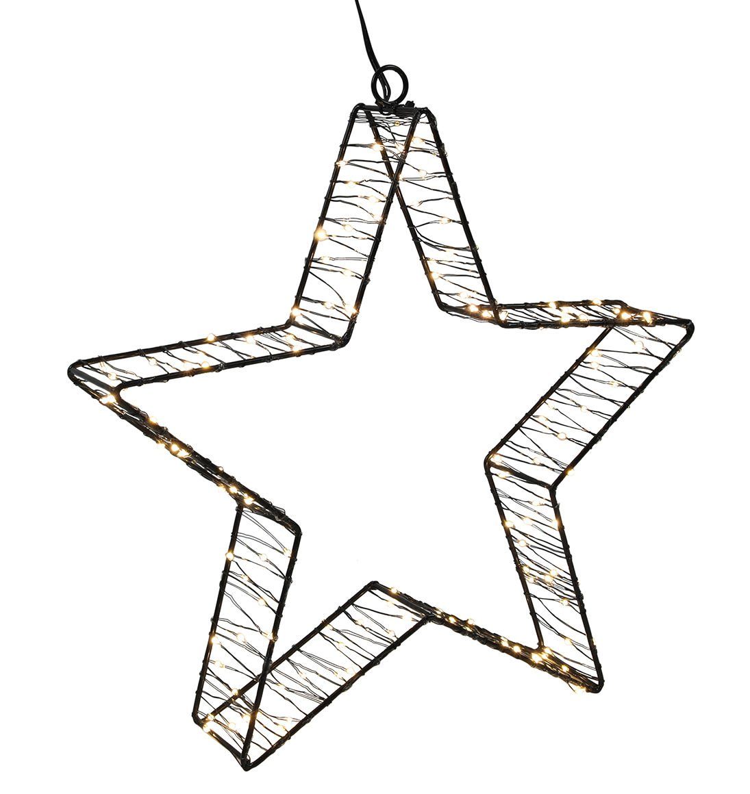 Spetebo Dekostern LED Weihnachtsstern aus Metall - 30 cm / 140 LED, 1 St., Metall Deko Stern in ca. 30 cm