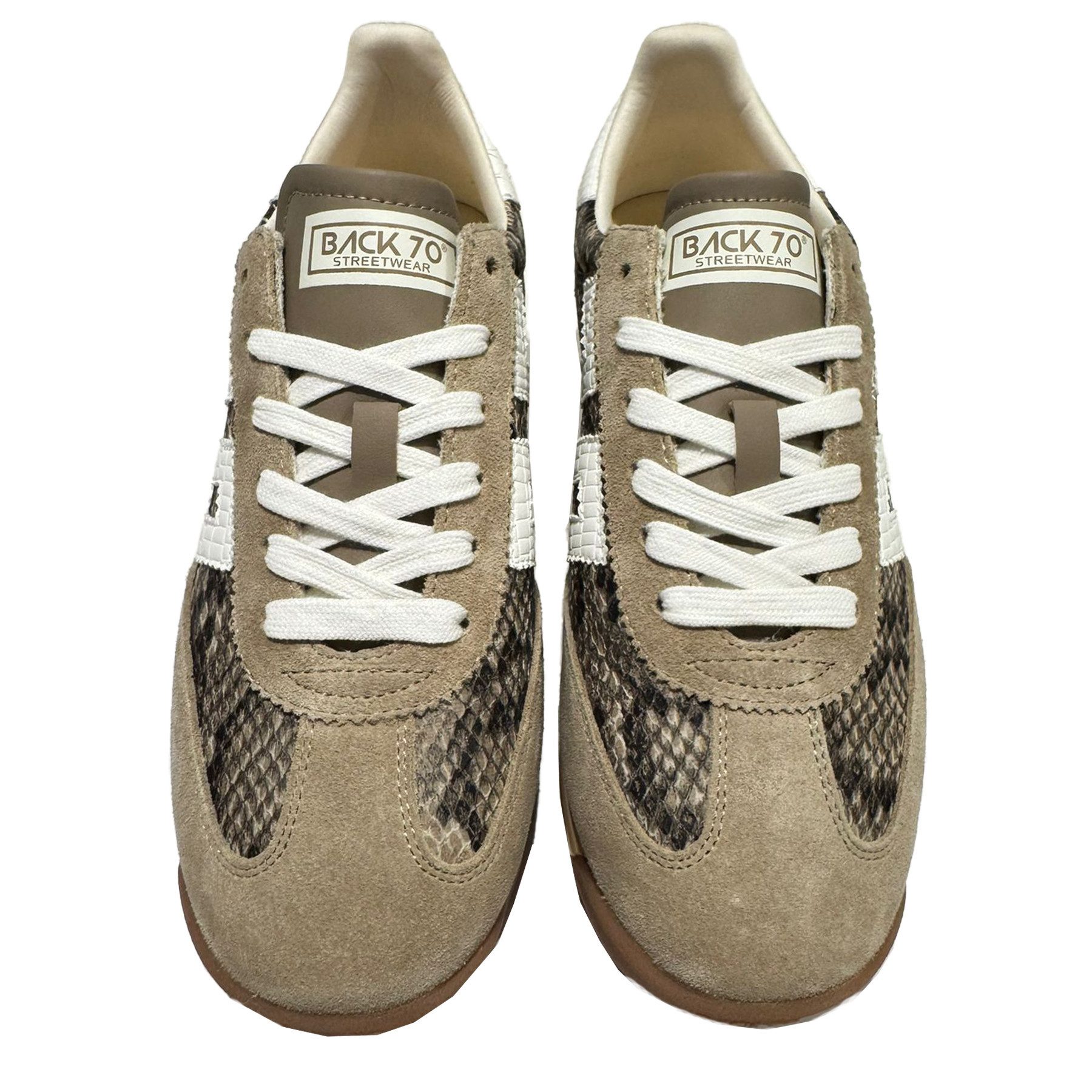 Back 70 Sneaker JOGGER aus Velourleder - Beige Snake Milk Sneaker – Bild 3 von 3