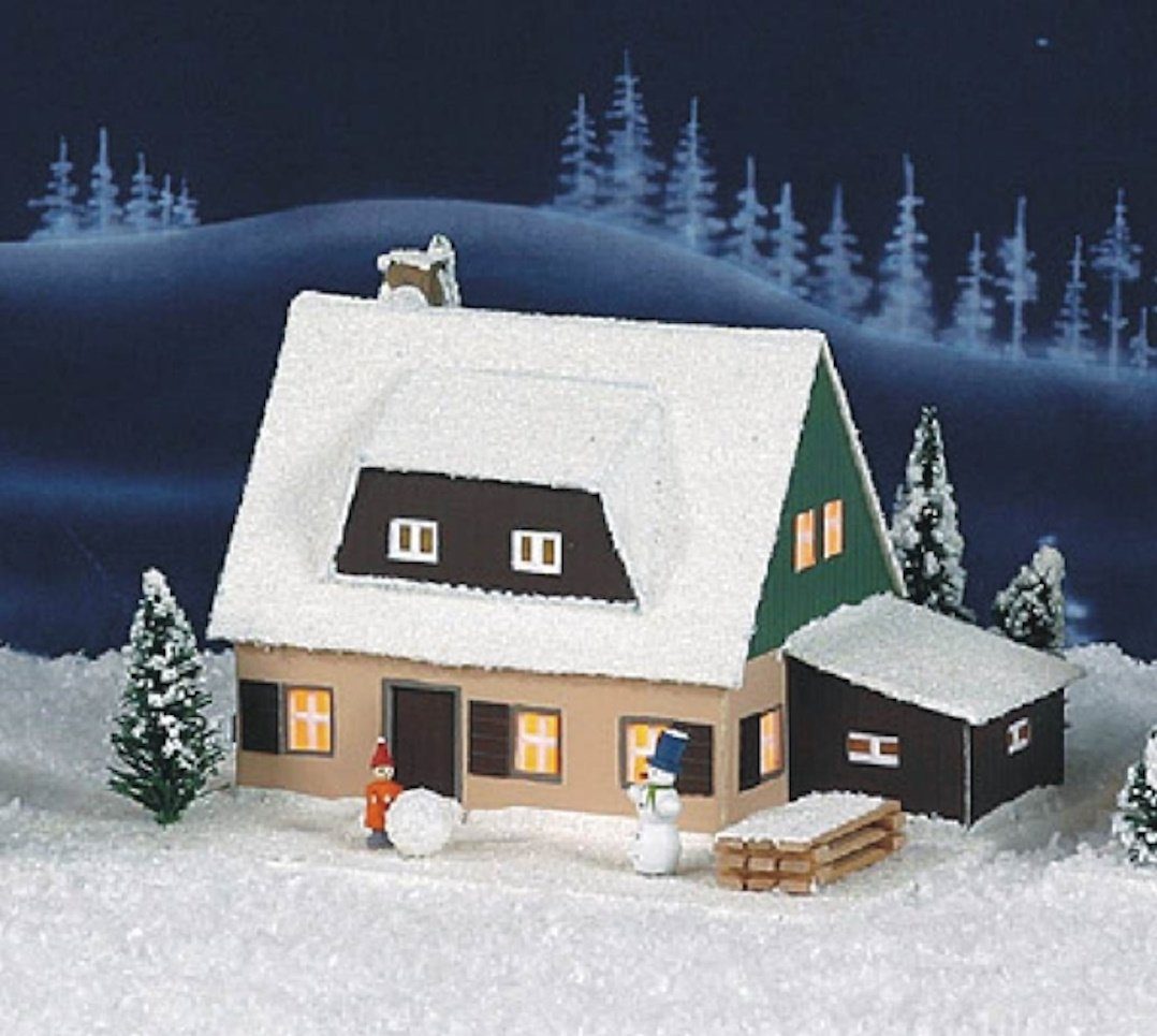 Weihnachtshaus Lichterhaus Erzgebirgshaus LxBxH ca 18,5 x 16,5 x 11,5 cm NEU | Weihnachtshäuser