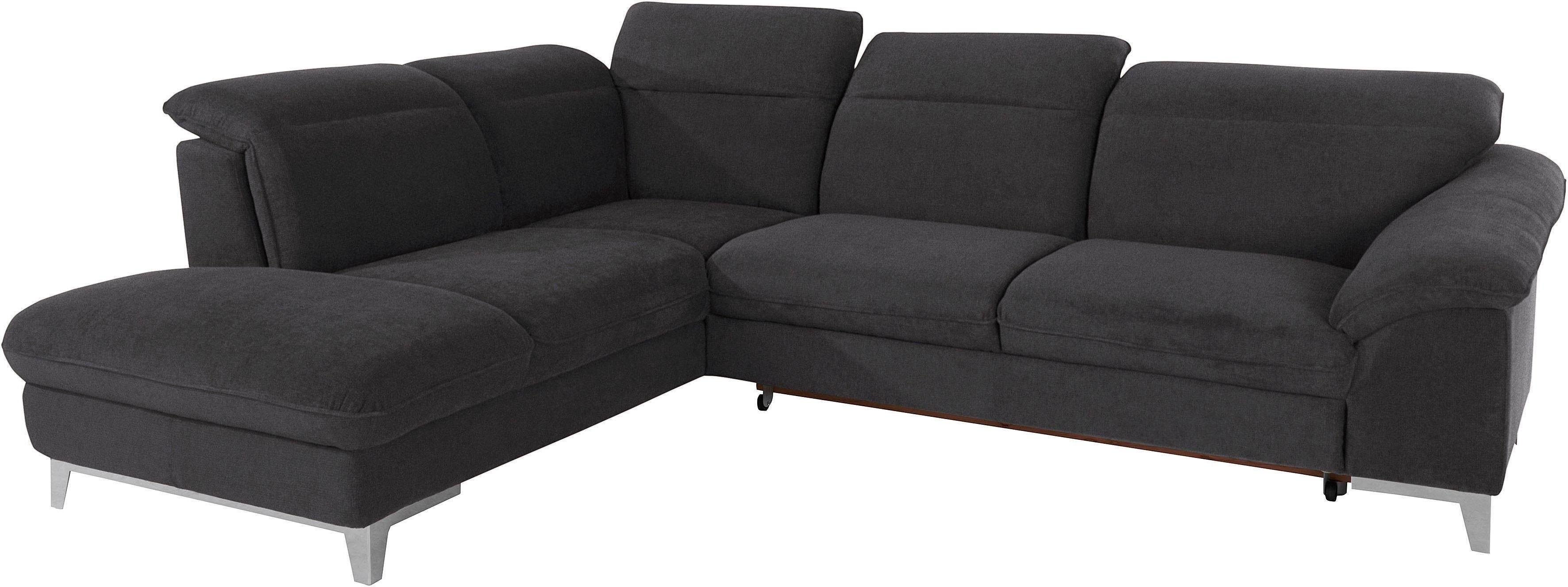 COTTA Polstergarnitur Teresa L-Form, (Set), Set bestehend aus: Ecksofa mit Kopfteilverstellung & Hocker