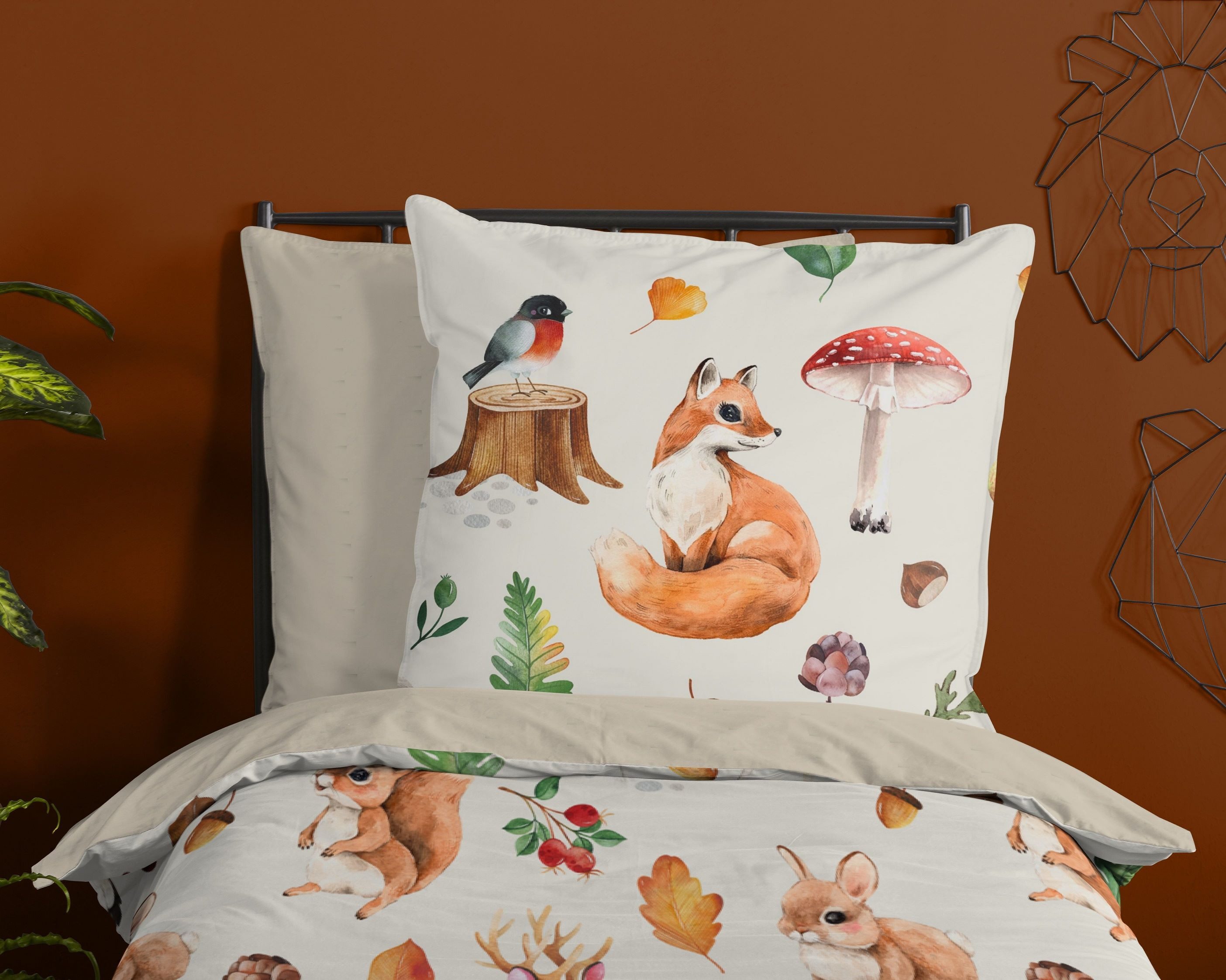good morning Kinderbettwäsche Good Morning Kids Flanell Bettwäsche 135x200 Autumn Waldtiere grau, Flanell, 2 teilig
