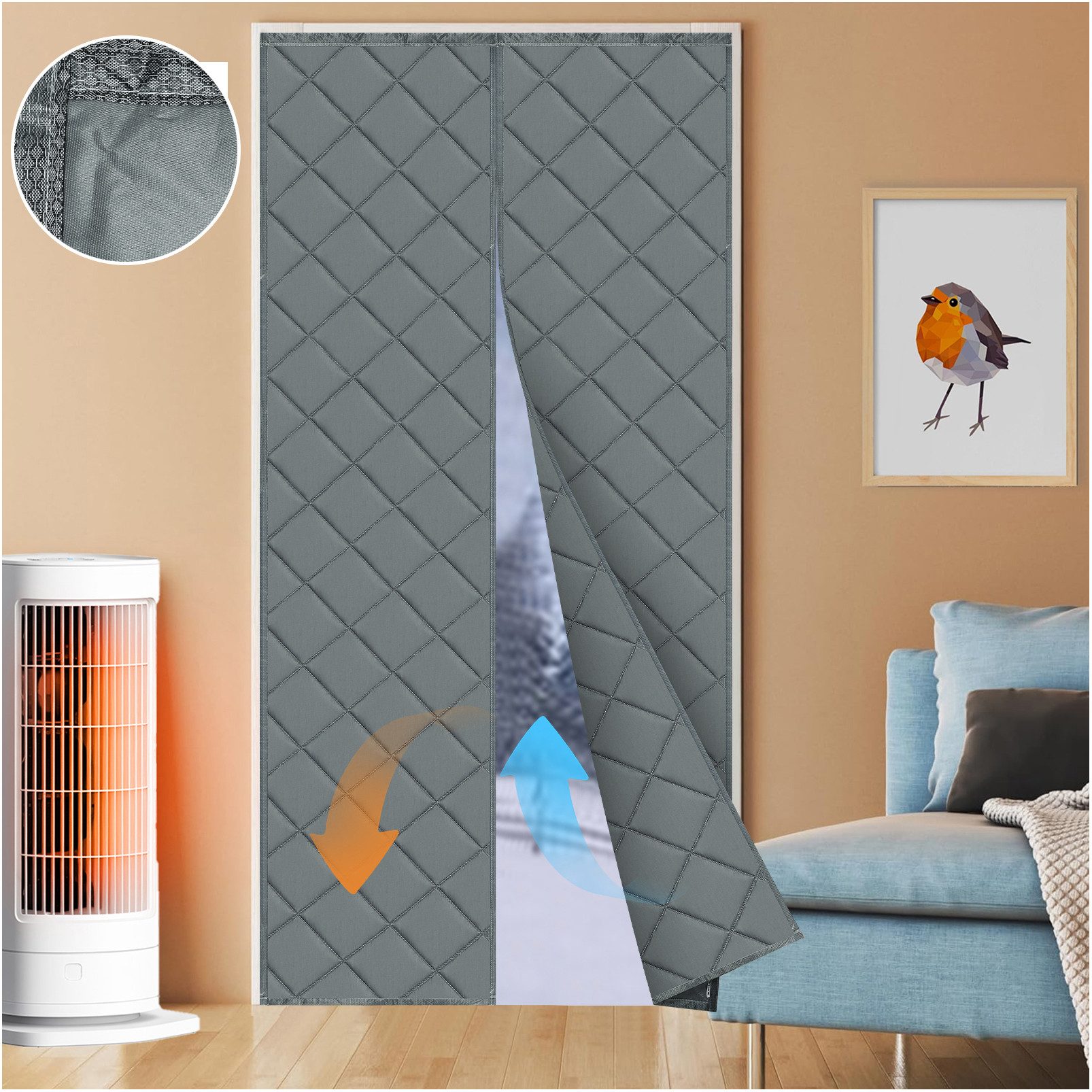 Sunicol Türvorhang Magnetisch Thermo Türvorhang Kälteschutz für Türen Balko günstig online kaufen