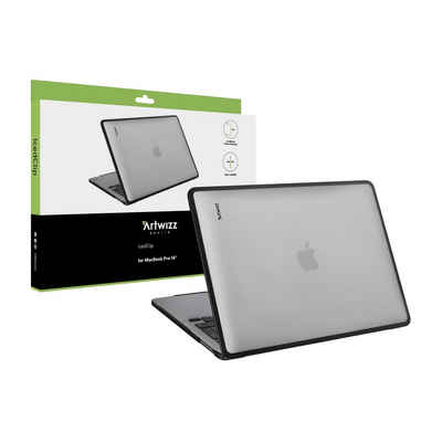 Artwizz Laptop-Hülle IcedClip, Transluzenter Bumper Rundumschutz mit schwarzem TPU Rahmen 14 Zoll, MacBook Pro 14" M1 (2021), M2/M3 (2023)