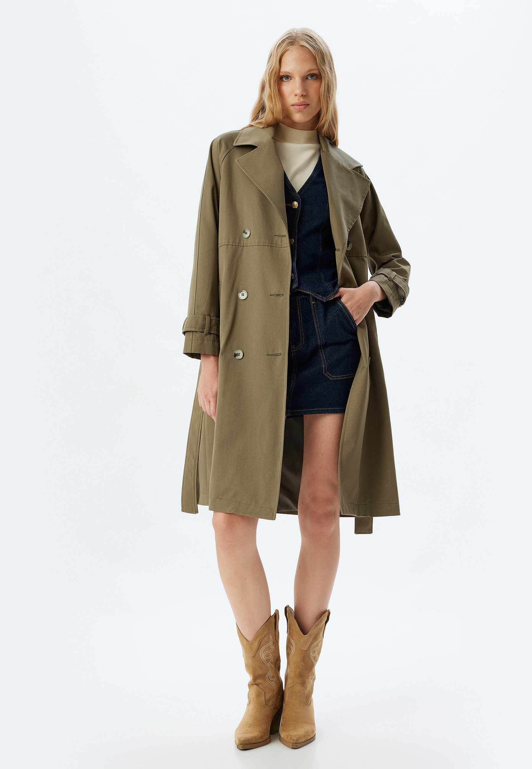 Koton Trenchcoat Regular Mit Epauletten-Detail günstig online kaufen