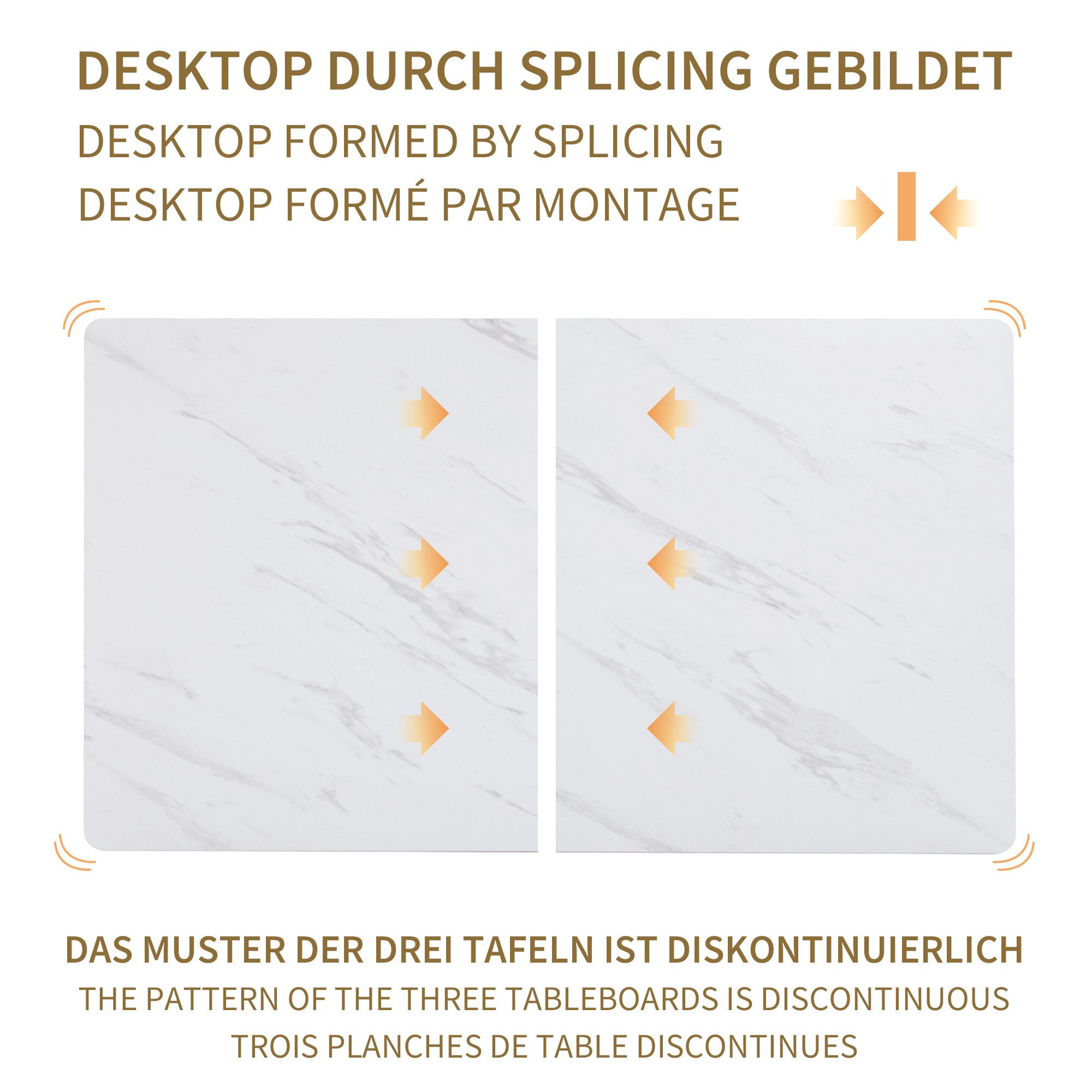 IDEASY Esstisch Leichter Luxus Küchentisch mit Metallbeinen(1St), 140x80cm, günstig online kaufen