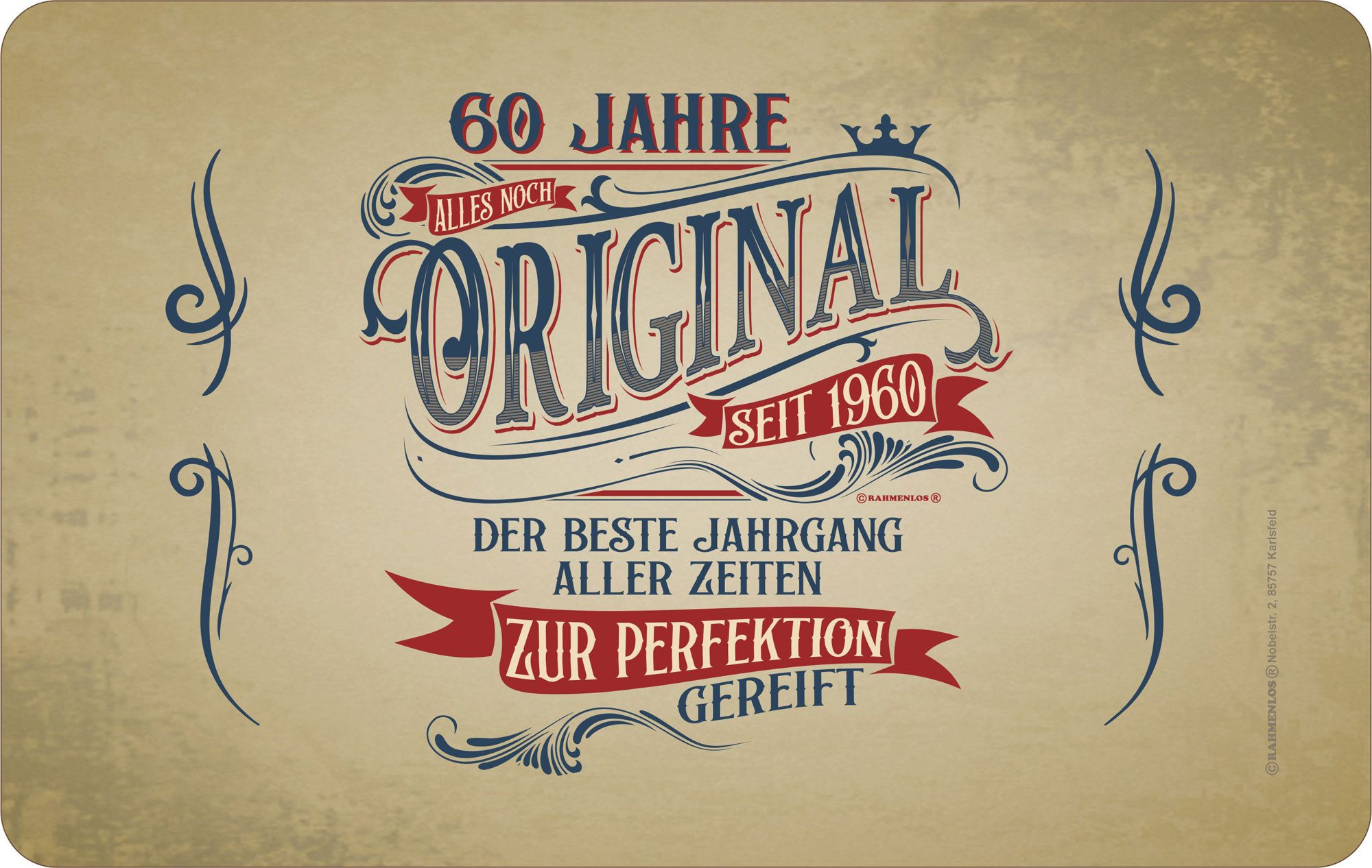 Frühstücksbrett 60 Jahre - Frühstücksbrettchen - Original Perfektion