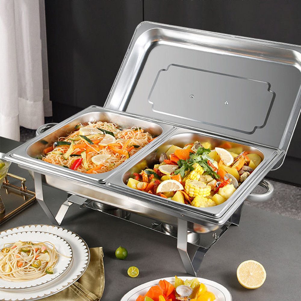 JEOBEST Speisenwärmer Edelstahl Warmhaltebehälter Essen, Speisenwärmer, 2pcs Edelstahl Warmhaltebehälter,für Catering, Buffet und Party