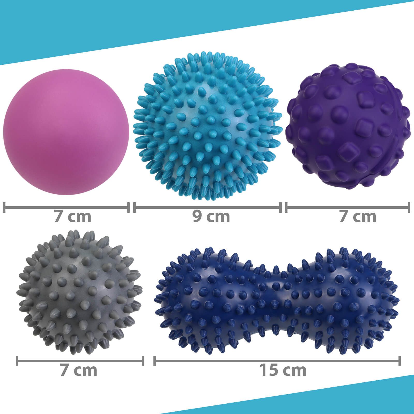 ALPIDEX Massageball ALPIDEX Massagebälle 5er Set in verschiedenen Härtegraden