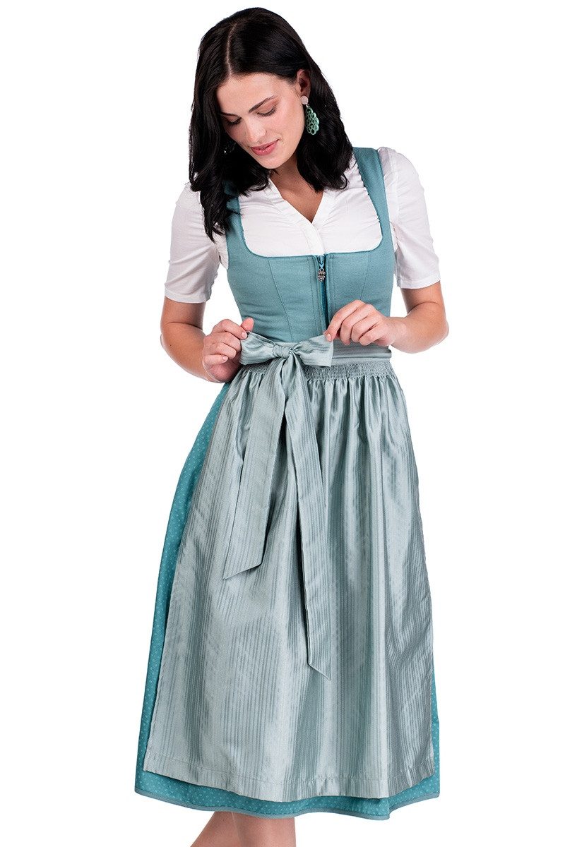 MARJO Dirndl Midi Dirndl 2tlg. - RINGELAI - capriblau mehr