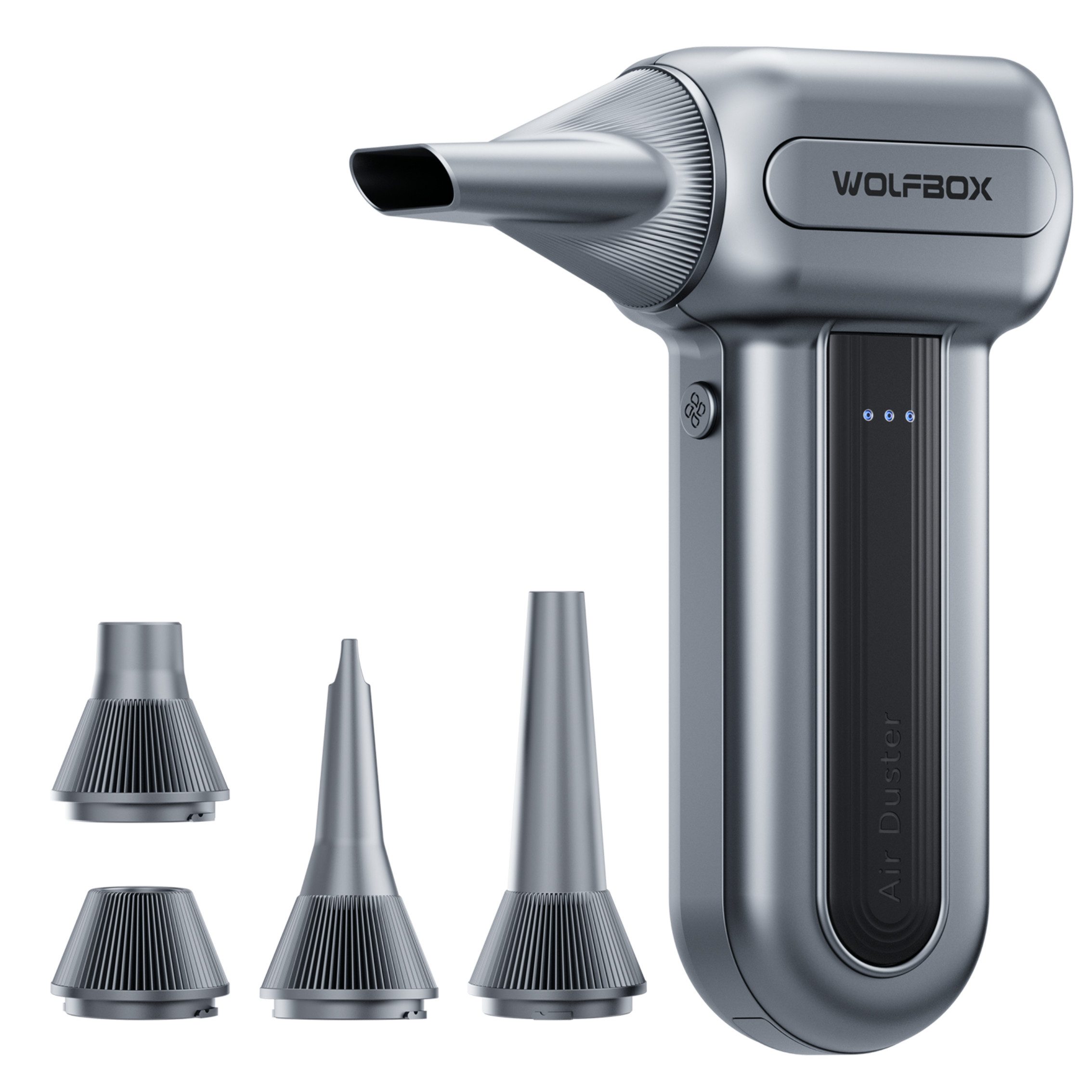 WOLFBOX Handstaubsauger MF70 Elektrischer Druckluftreiniger, 110.000 U/min, beutellos, 3 Stufen, 5 Düsen, USB-C