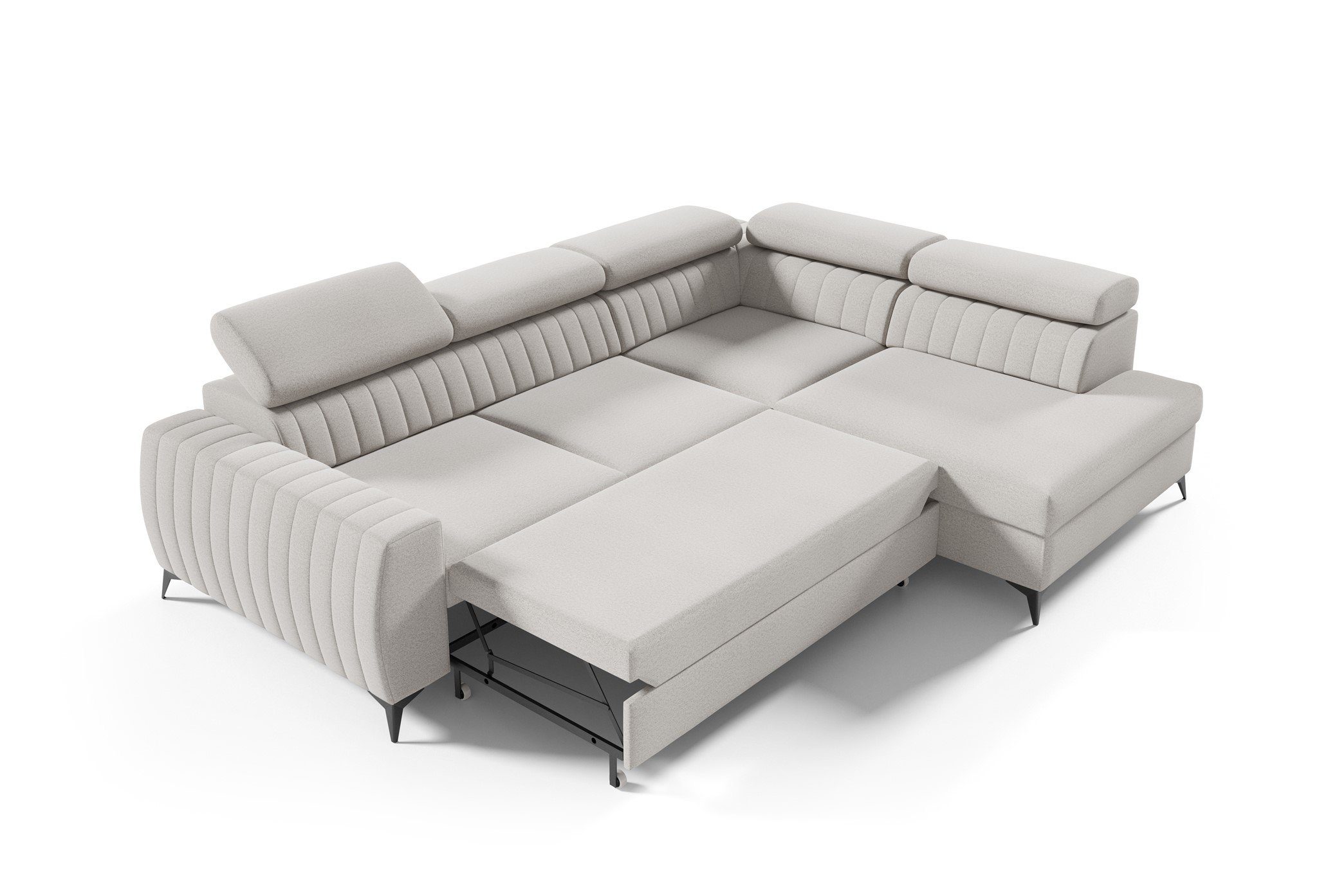 Fun Möbel Ecksofa Ecksofa Sofa TORONTO Stoff Element mit Schlaffunktion, Rundumbezug