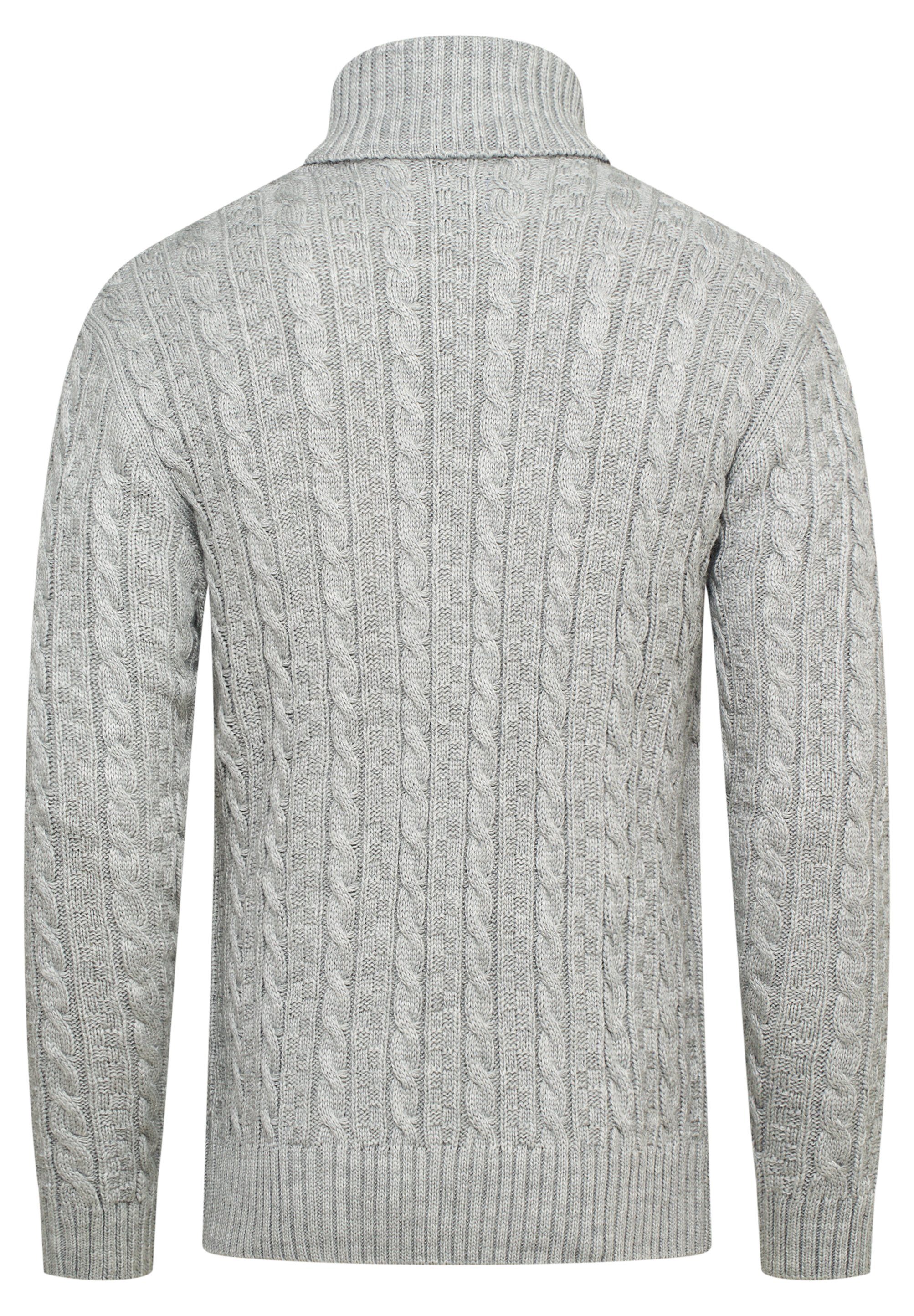 behype Rollkragenpullover BSLANA Grobstrick Zopf-Muster Winterpullover günstig online kaufen