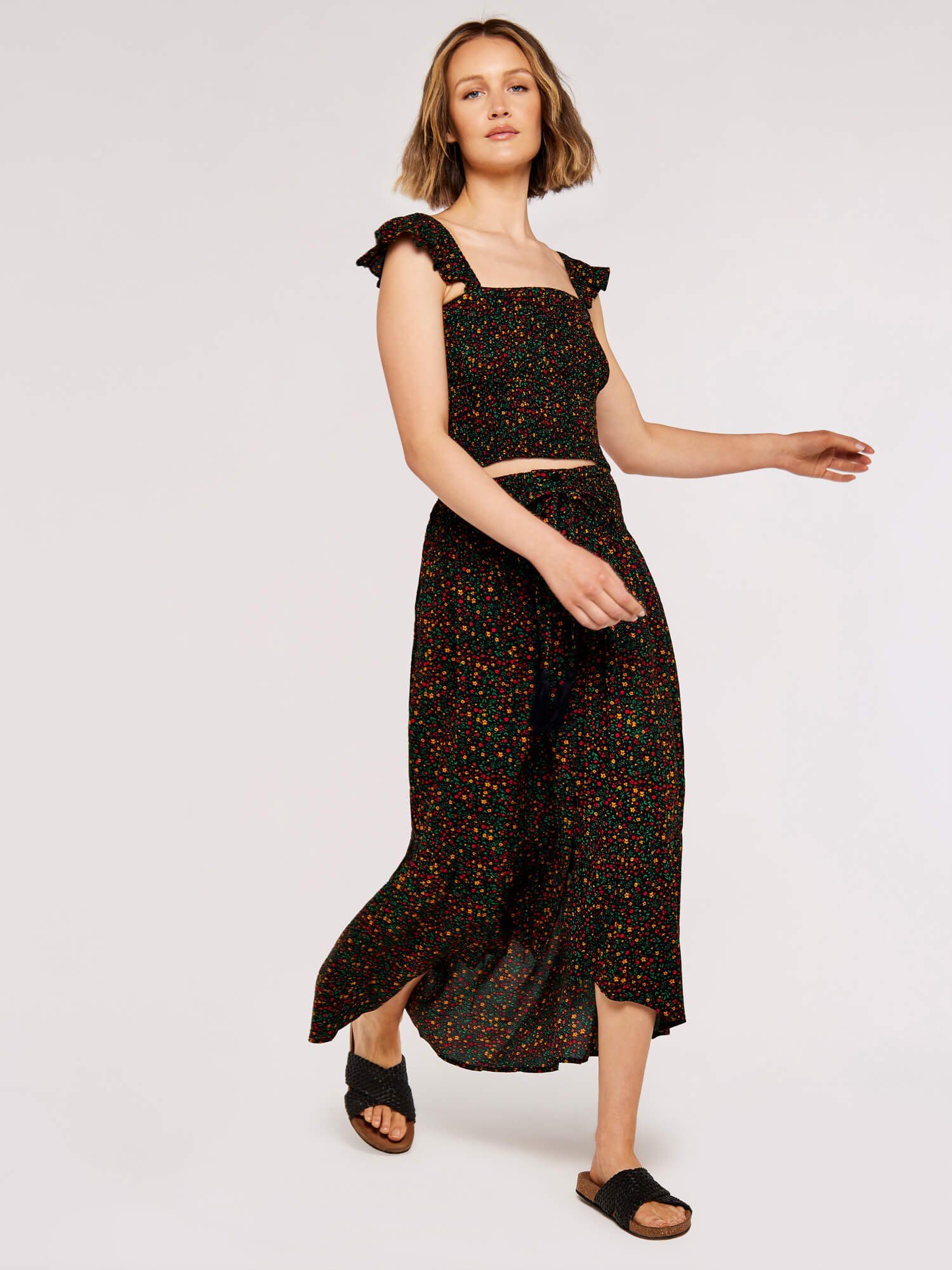 Apricot Maxirock Micro Ditsy Shirred Maxi günstig online kaufen
