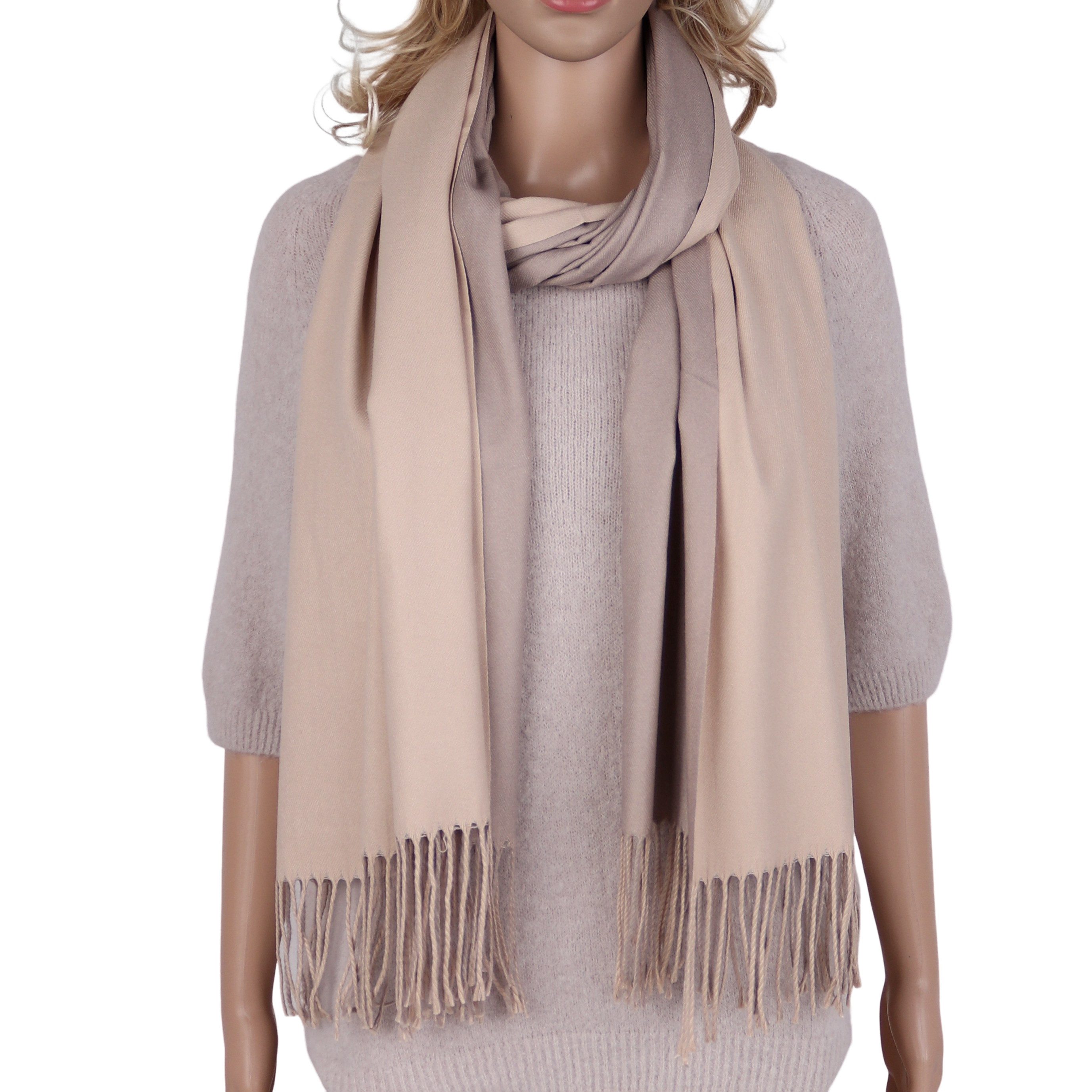 MIRROSI Modeschal weicher und warmer Schal Unifarbe weiseitig tragbar, 70x180cm, (Klassische Uni-Farbe), Damen Halstuch ideal für Herbst und Winter