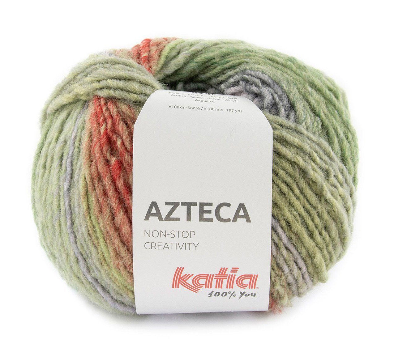 Katia Azteca Farbverlaufswolle, 100g dicke Wolle mit Farbverlauf Häkelwolle, 180,00 m (Strickwolle, Strickgarn, Handstrickgarn), bunt und farbenfroh für die ganze Familie