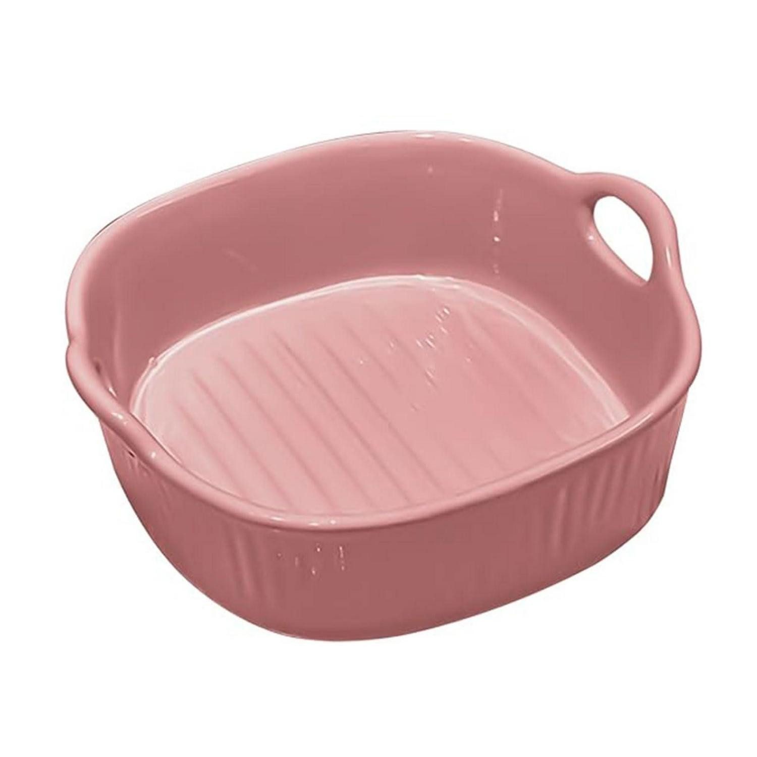 LuxusKollektion Auflaufform Auflaufform Rund Keramik Rosa 18.5x16.5x5.5cm, Keramik