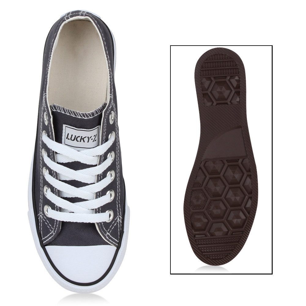 VAN HILL 94237 Sneaker Damen Sneaker Low Canvas Freizeitschuhe Schnürer Basic Sportschuhe