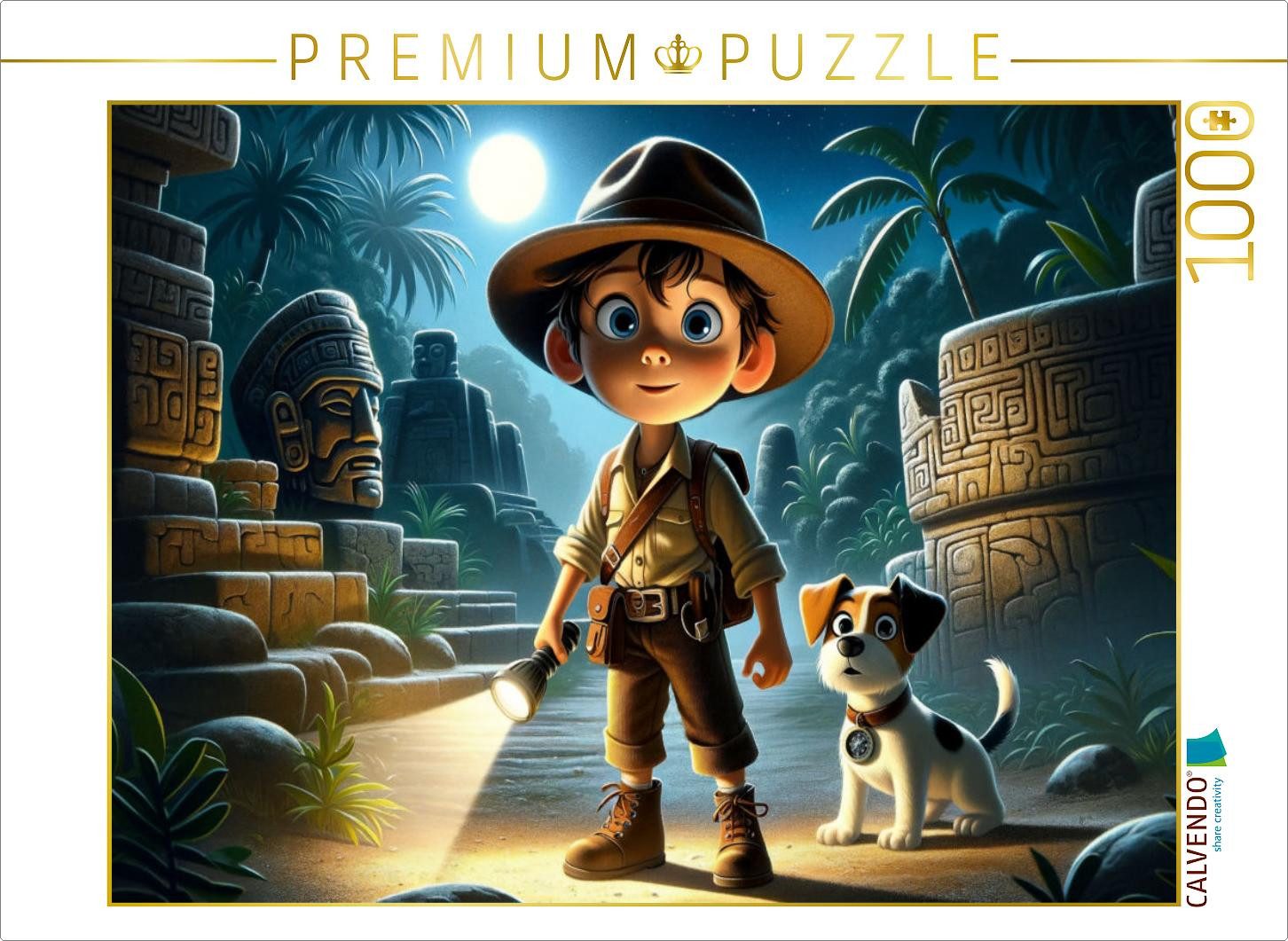 CALVENDO Puzzle CALVENDO Puzzle Mysterien im Mondlicht: Max und Buddys nächtliche Entd, 1000 Puzzleteile