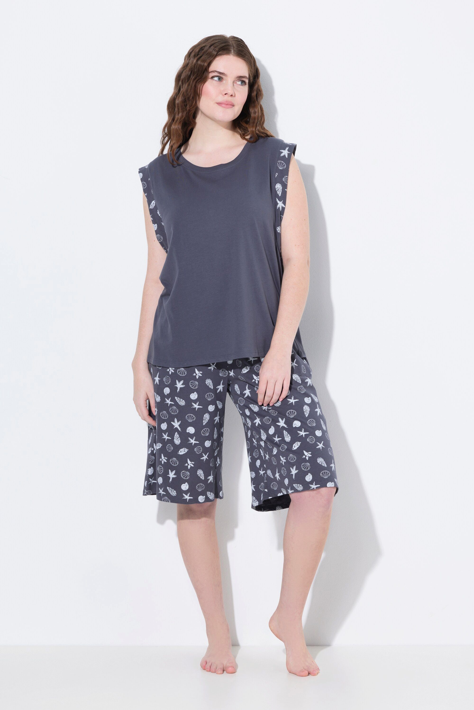 Ulla Popken Pyjama Shorty Zweiteiler Rundhals günstig online kaufen