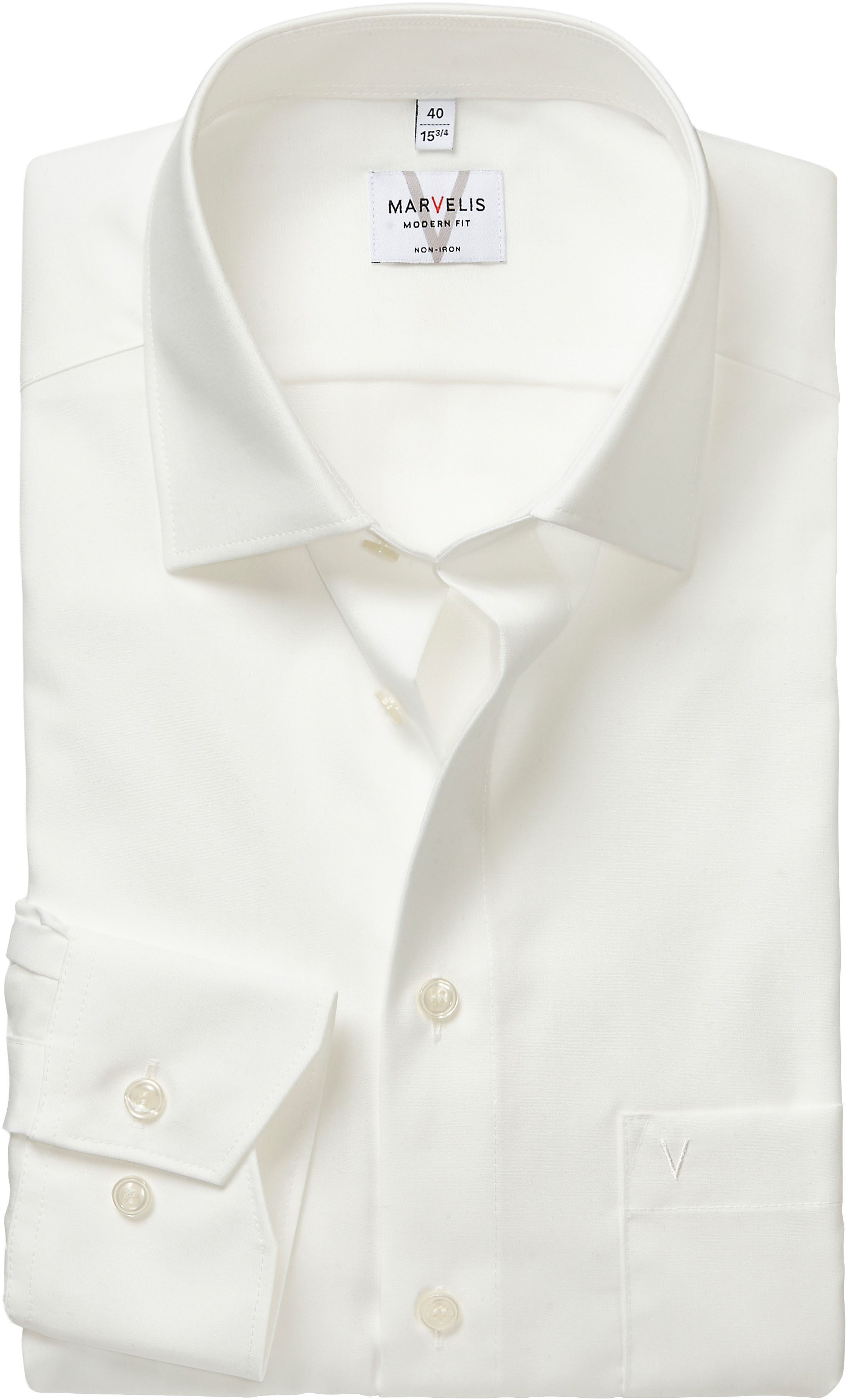 MARVELIS Langarmhemd modern fit, Businesshemd, bügelfrei, New-Kentkragen günstig online kaufen