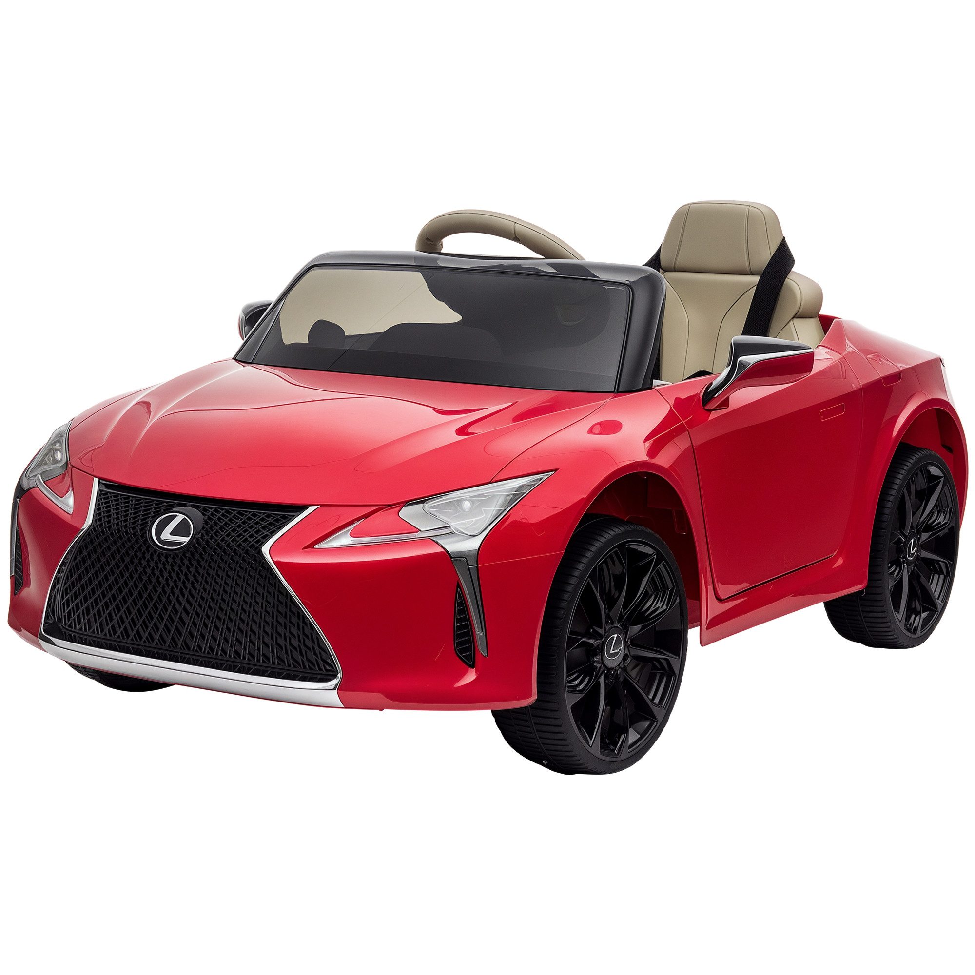 HOMCOM Elektro-Kinderauto Kinderfahrzeug, Aufsitz-Lexus lizenziert LC500, Rot, Belastbarkeit 30 kg, (1-tlg), 106L x 63B x 44H cm