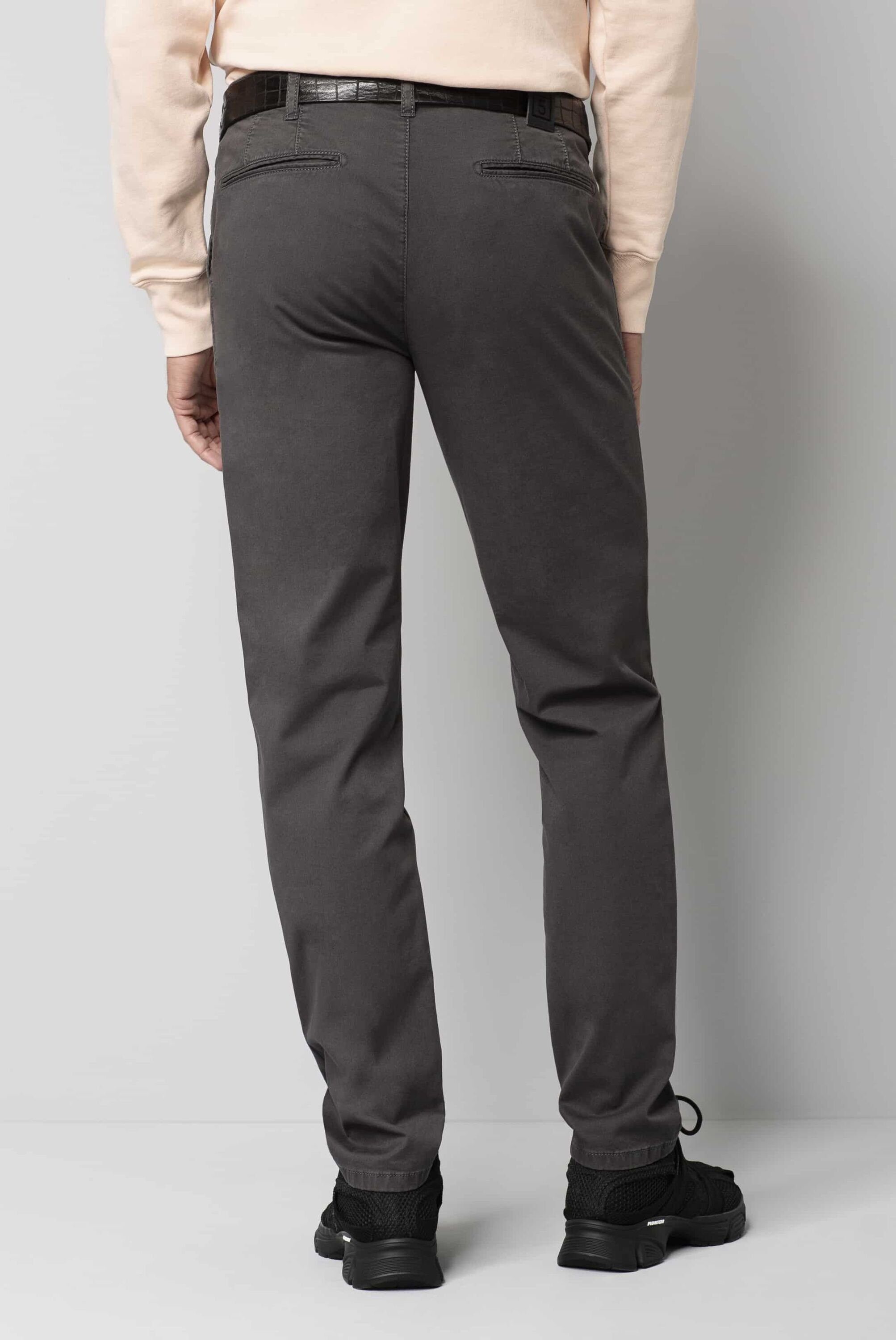 MEYER Chinohose M5 Moderne Chino Stretch Cotton im unifarbenen ANTHRAZIT Design