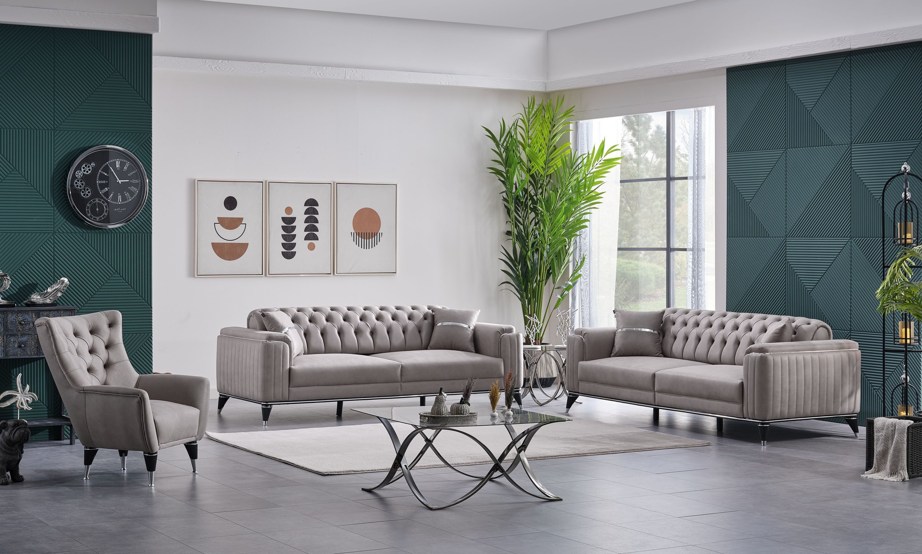 Nobelaa Sofa Sitzgruppe/Sofa Set - Wohnzimmergarnitur "Elina" 3+3+1