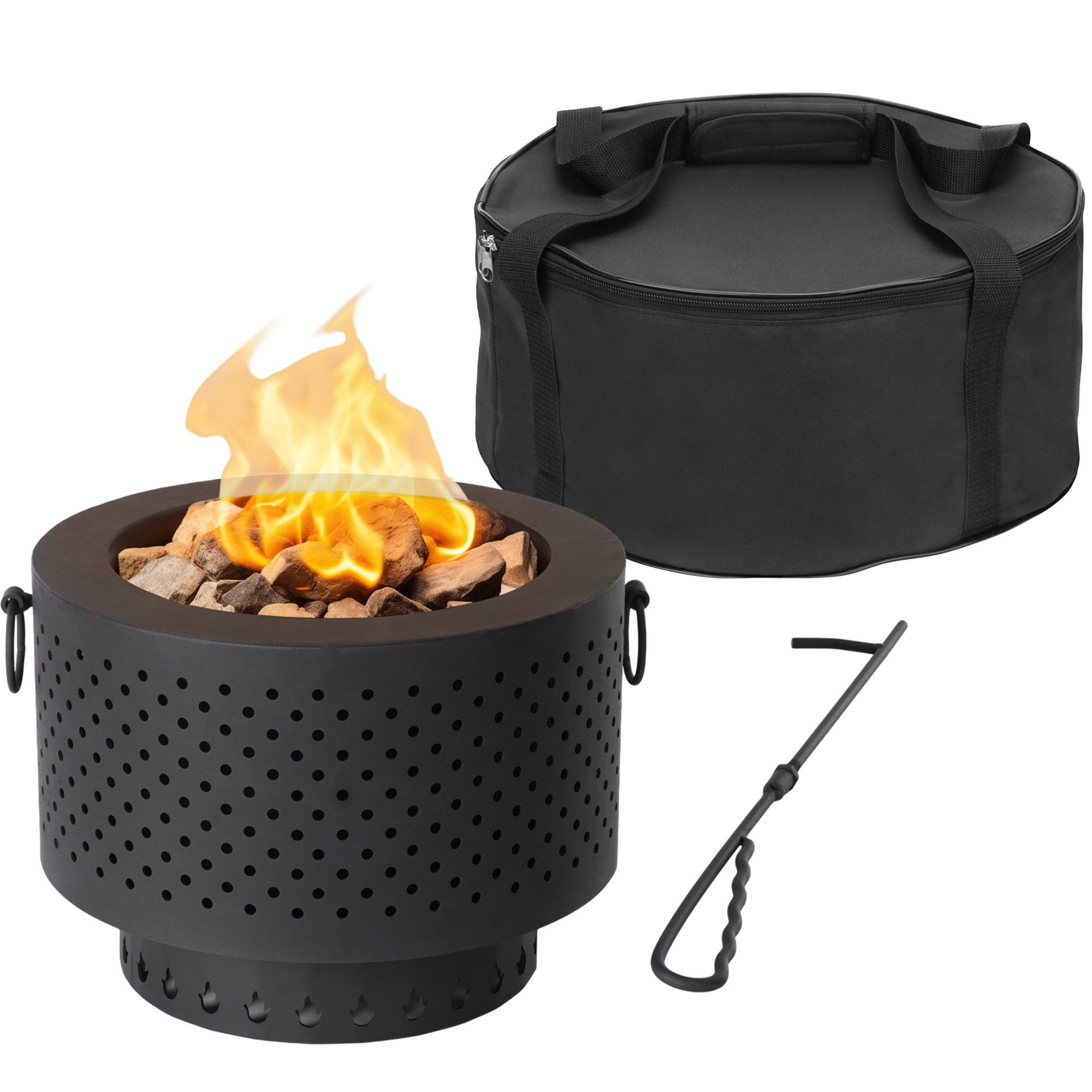 Navaris FeuerschalenBodenplatte Feuerschale aus Gusseisen rauchfrei