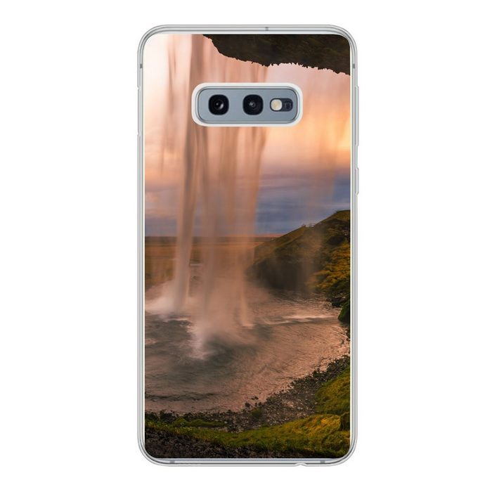 MuchoWow Handyhülle Wasserfall - Island - Natur Phone Case Handyhülle Samsung Galaxy S10e Silikon Schutzhülle