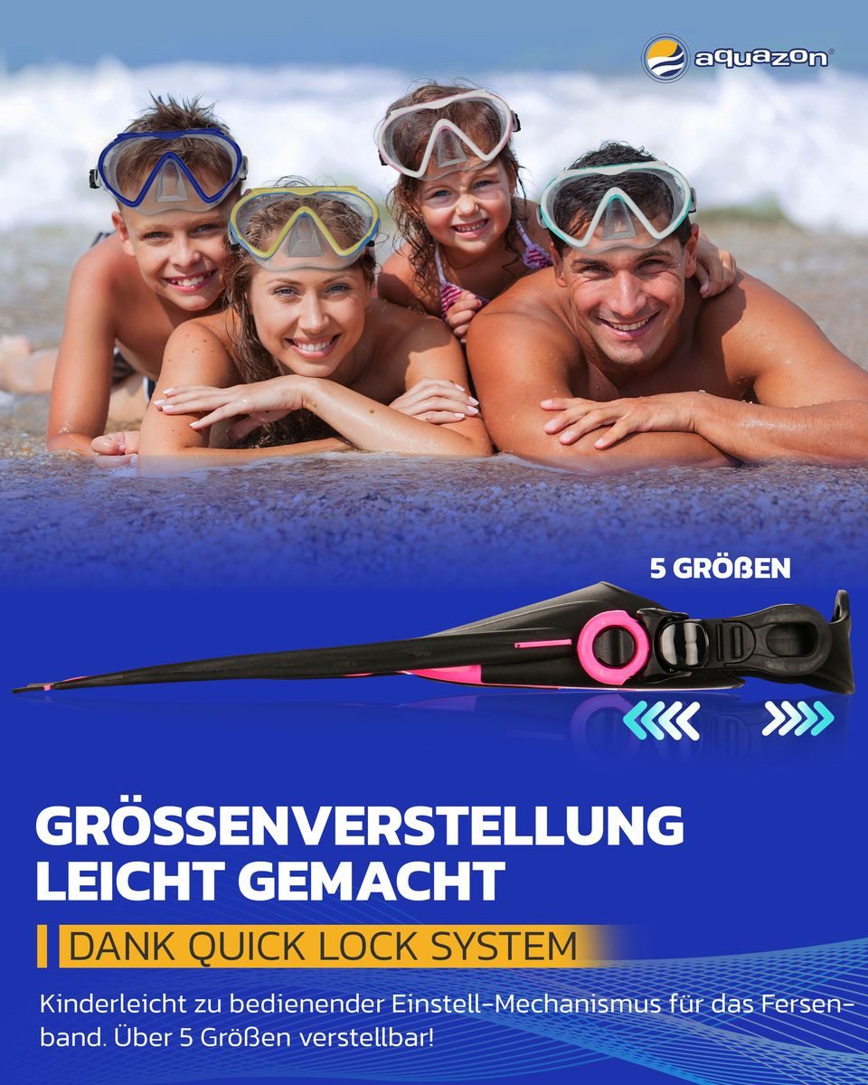 AQUAZON Flosse ALICANTE Schwimmflossen, Schnorchelflossen, Taucherflossen