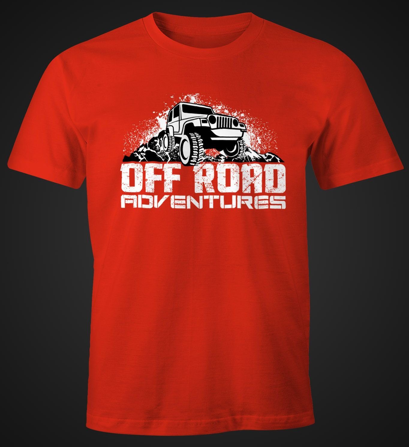 Herren Adventures MoonWorks mit Print-Shirt Print Off-Road Geländewagen rot T-Shirt Moonworks®